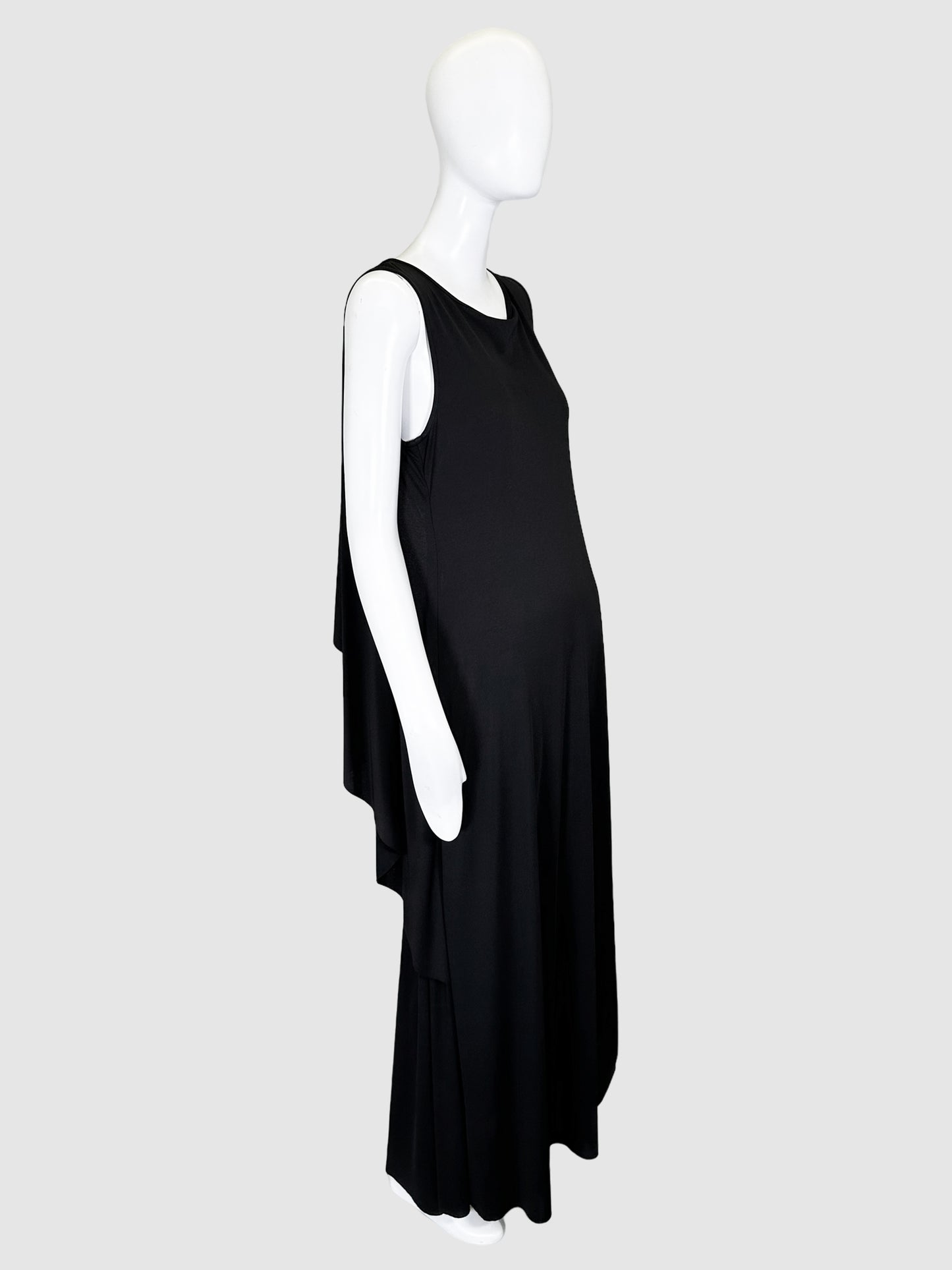 BCBG Maxi Dress with Open Back and Gold Chain - Size L