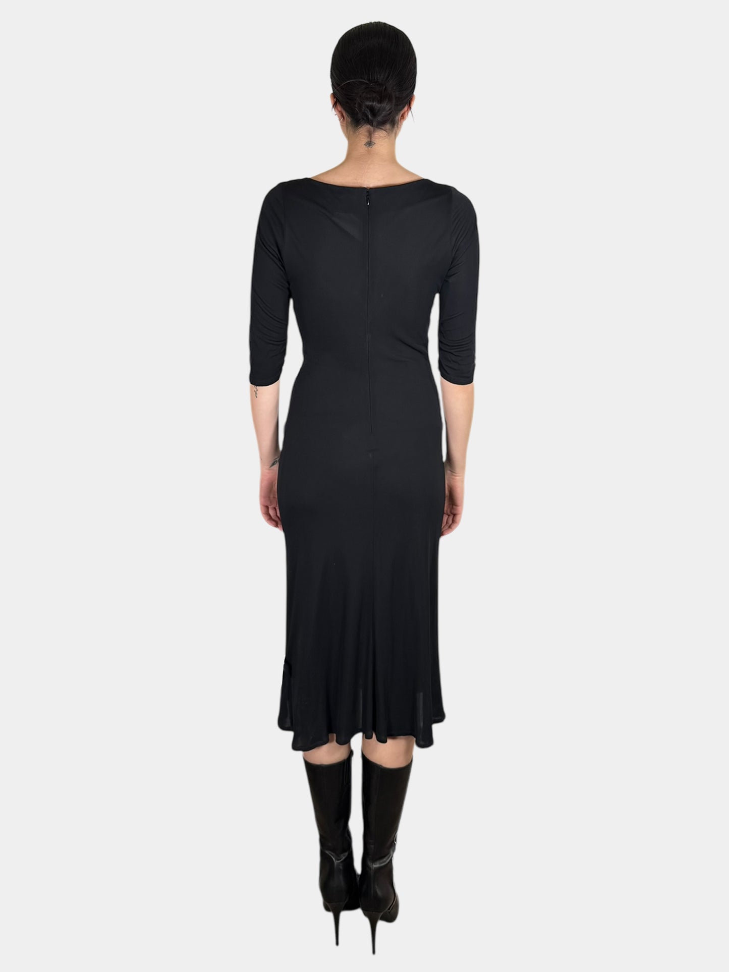 Medusa Sheer Ruched Midi Dress - Size 44