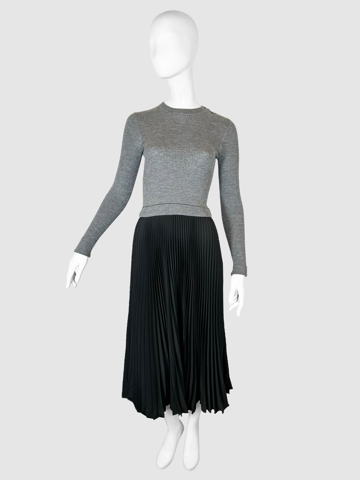 Two-Tone Pleated Dress - Size 42