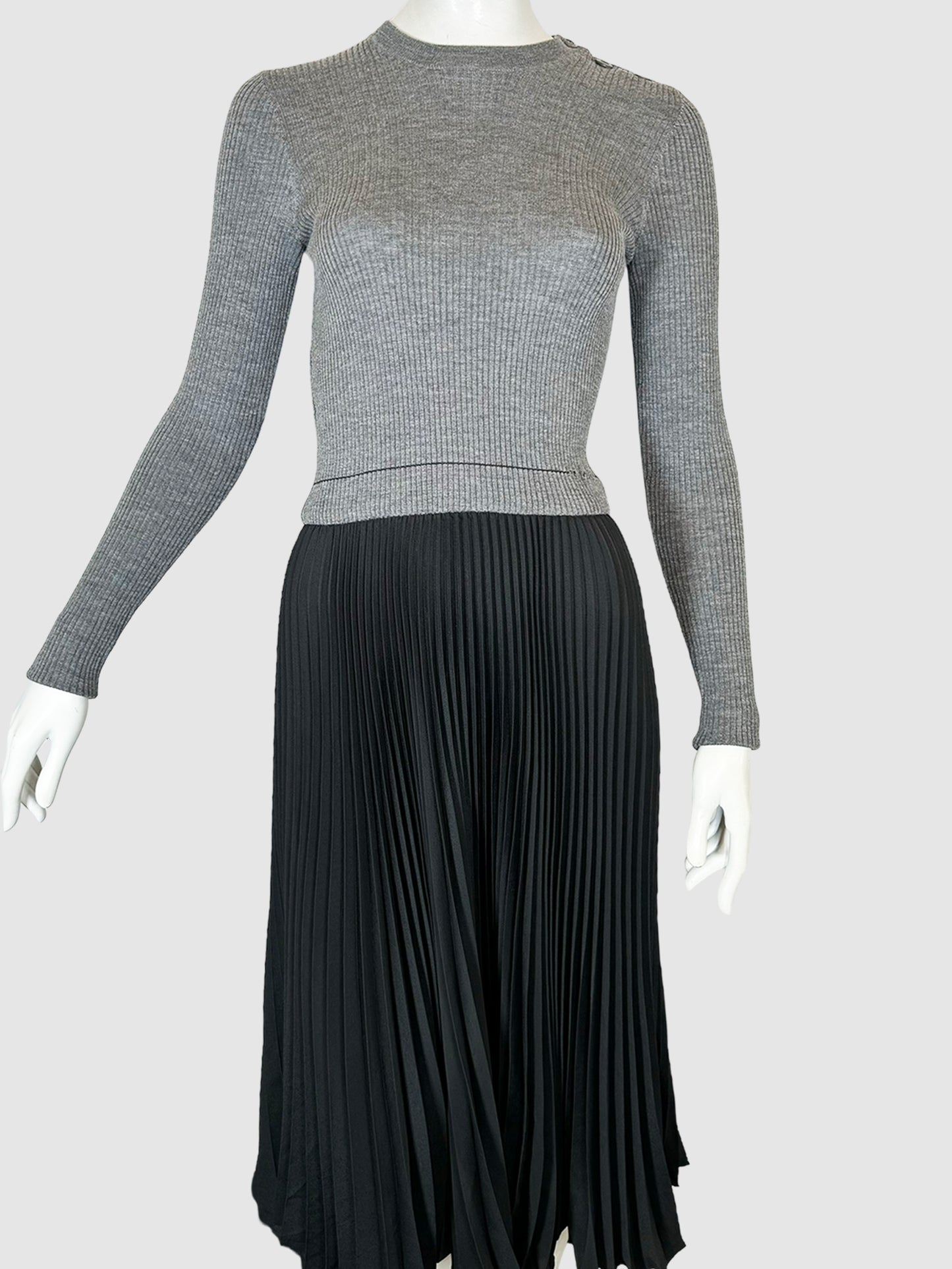 Two-Tone Pleated Dress - Size 42