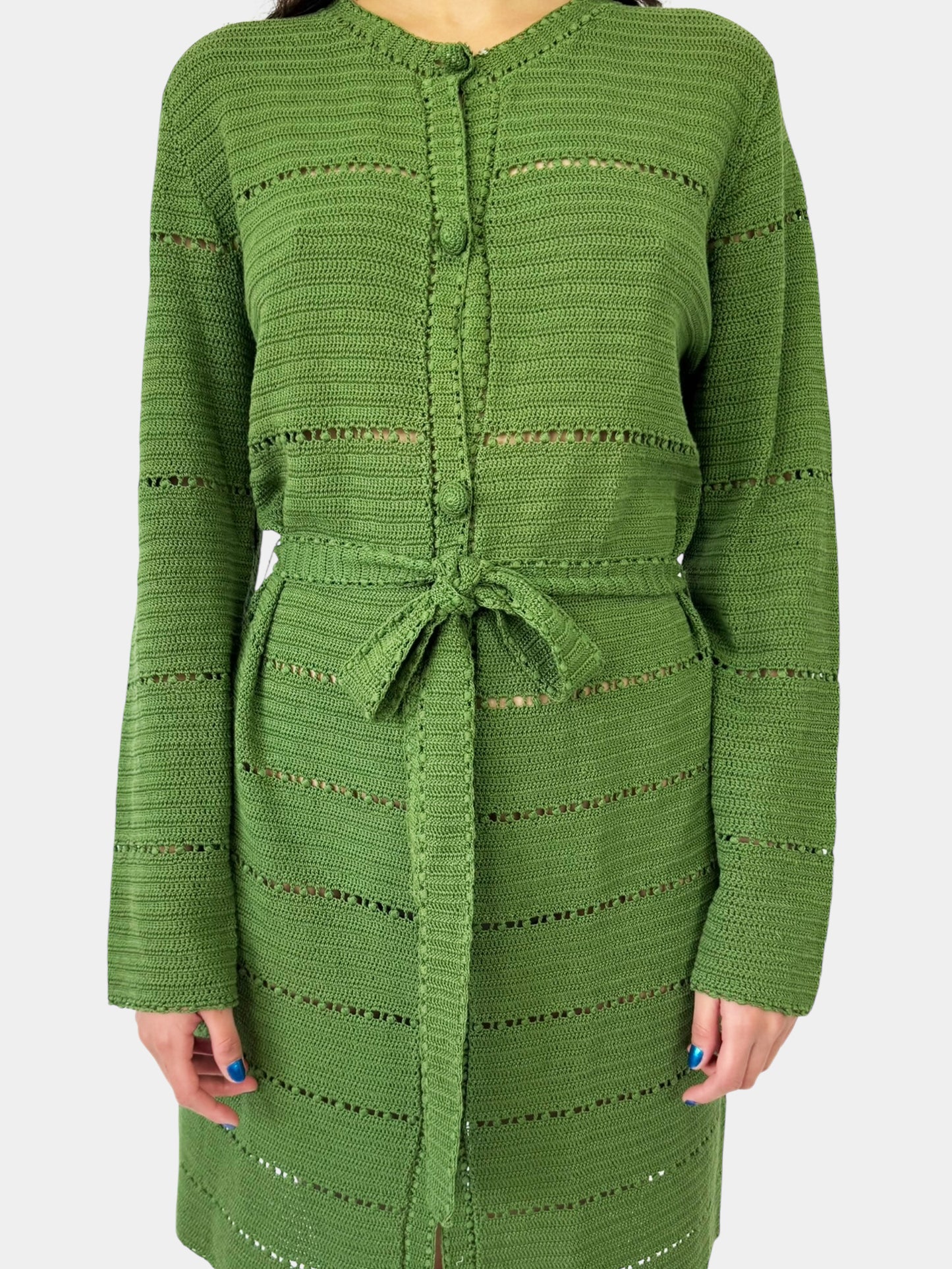 Knit Button-Up Dress - Size L