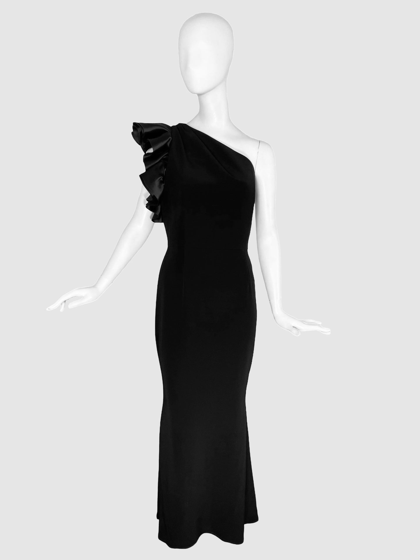 One Shoulder Ruffle Maxi Dress - Size 6