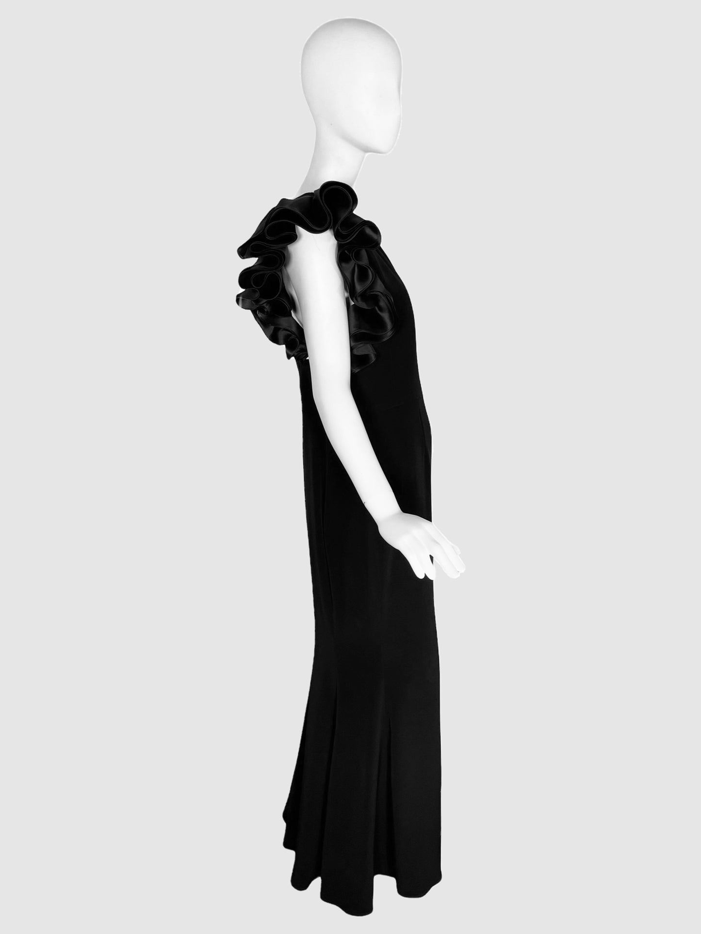 One Shoulder Ruffle Maxi Dress - Size 6