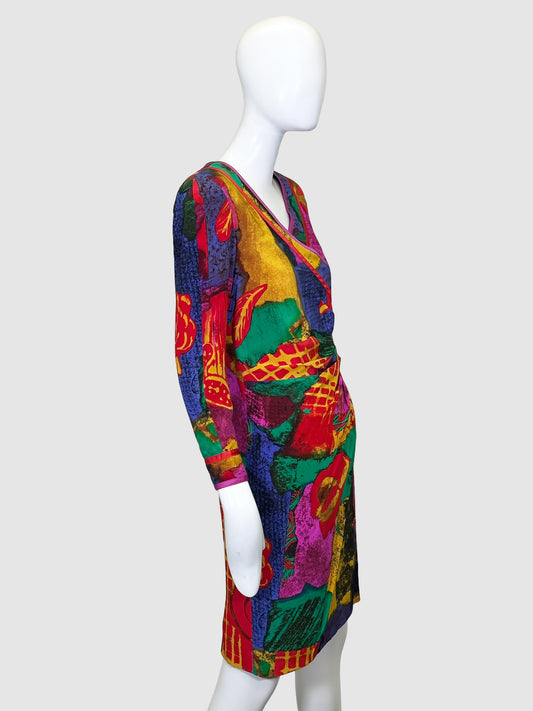 Abstract Print Dress - Size 4