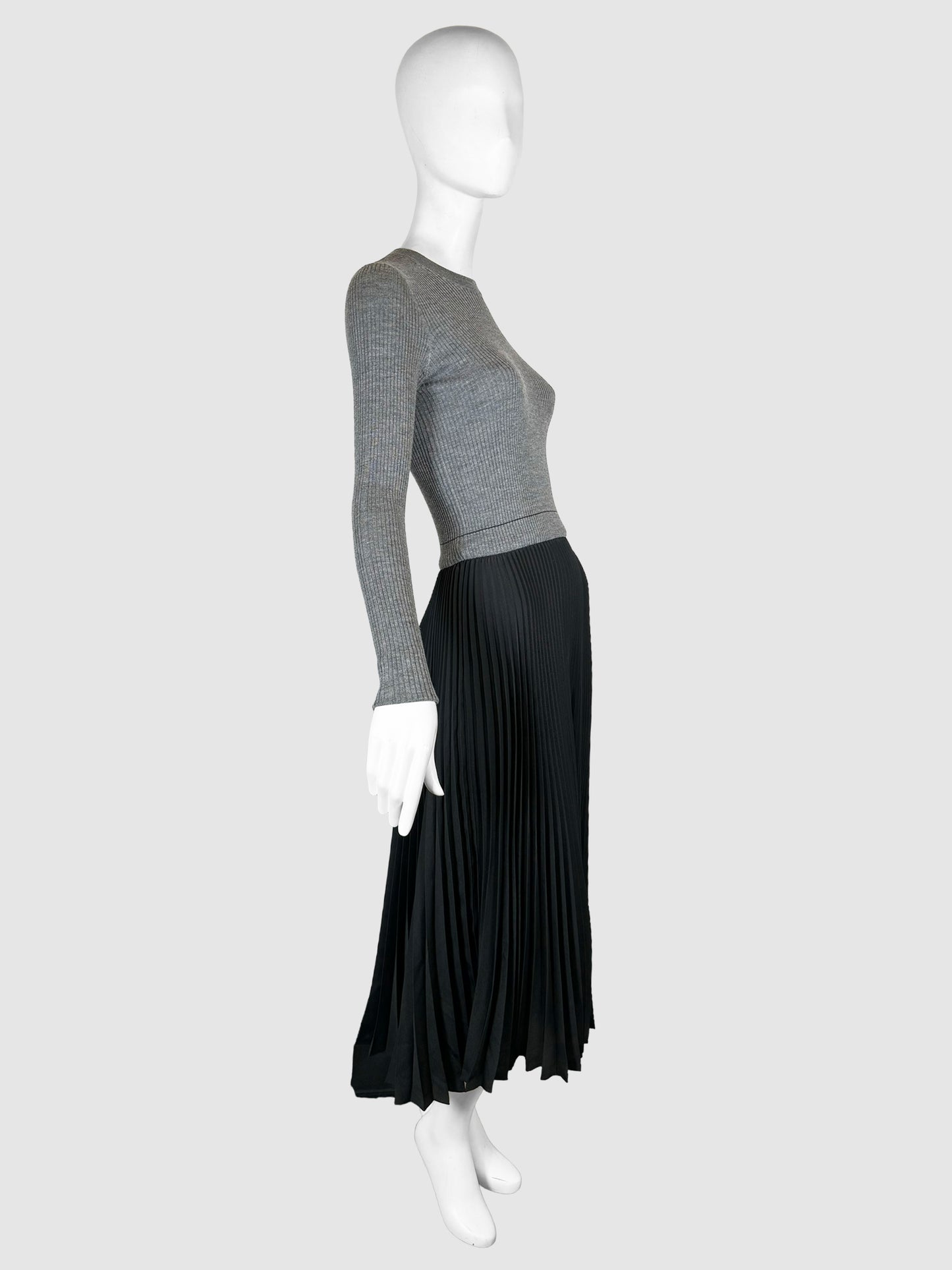 Two-Tone Pleated Dress - Size 42