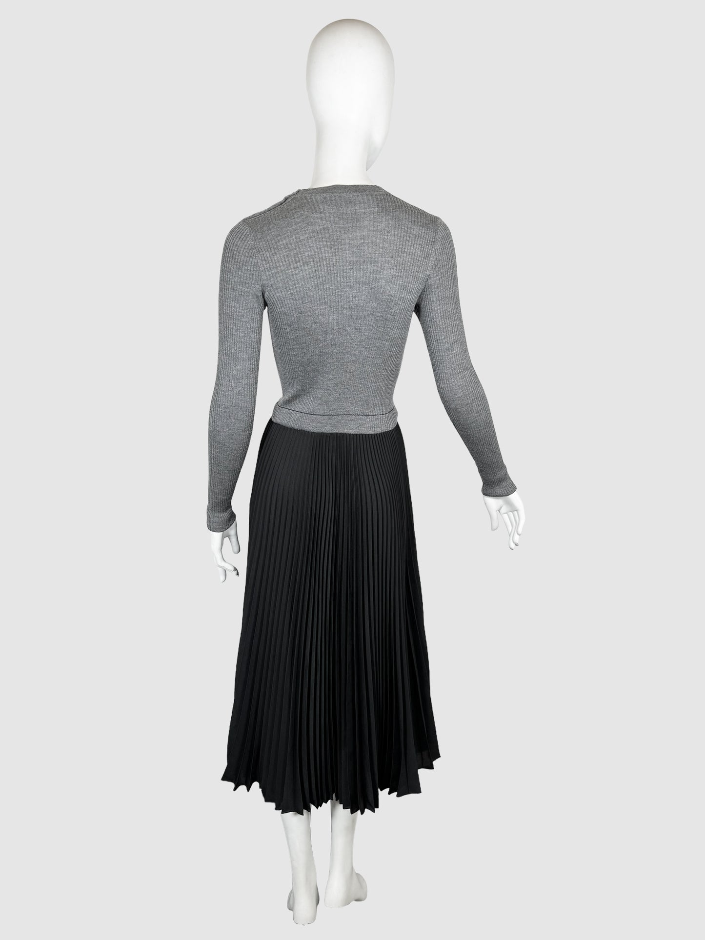 Two-Tone Pleated Dress - Size 42