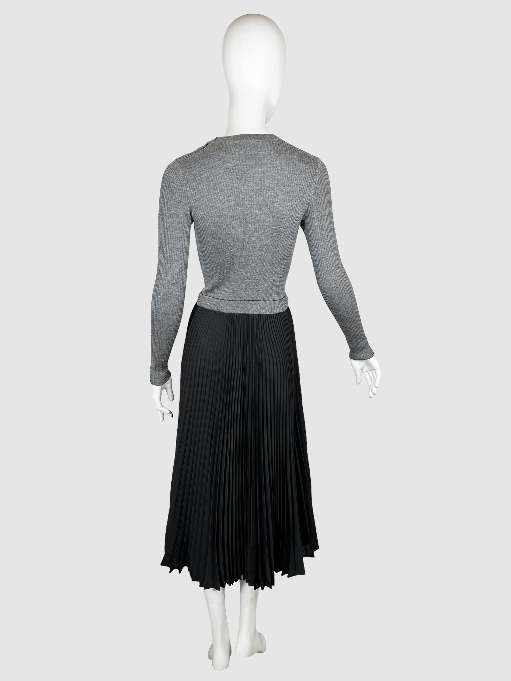 Two-Tone Pleated Dress - Size 42
