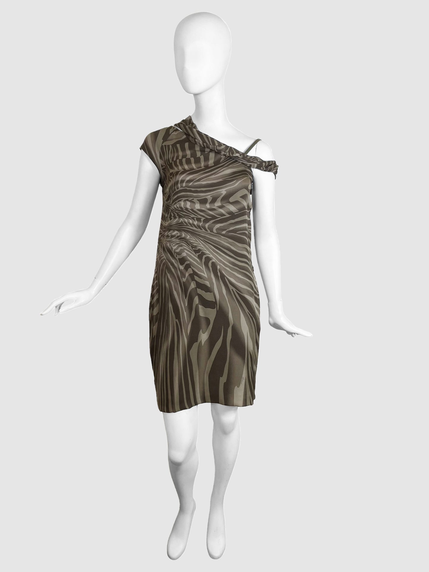 Asymmetrical Silk Mini Dress - Size S