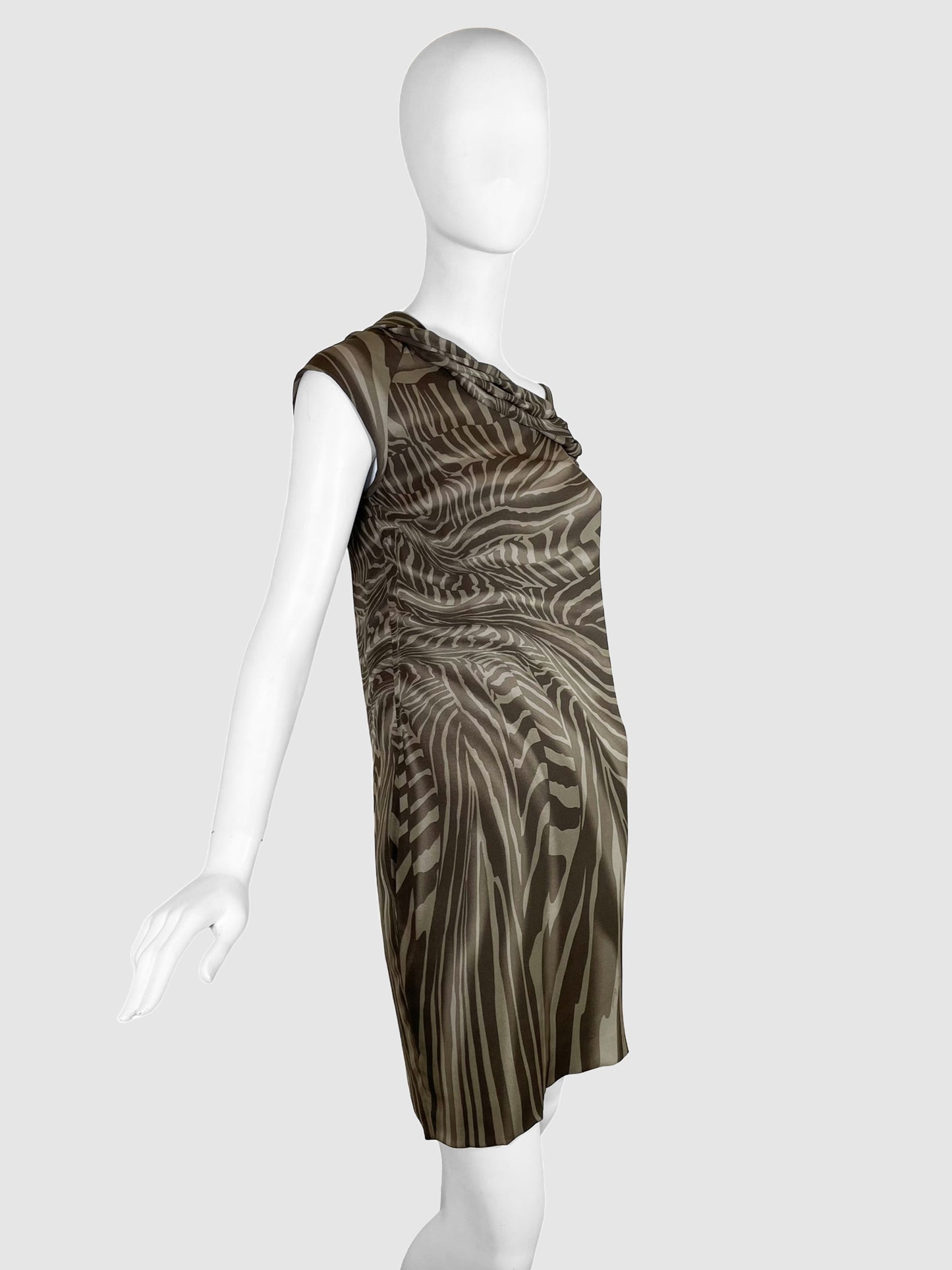 Asymmetrical Silk Mini Dress - Size S