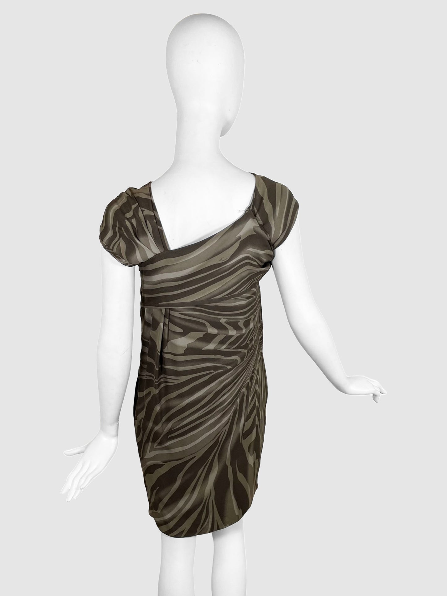 Asymmetrical Silk Mini Dress - Size S