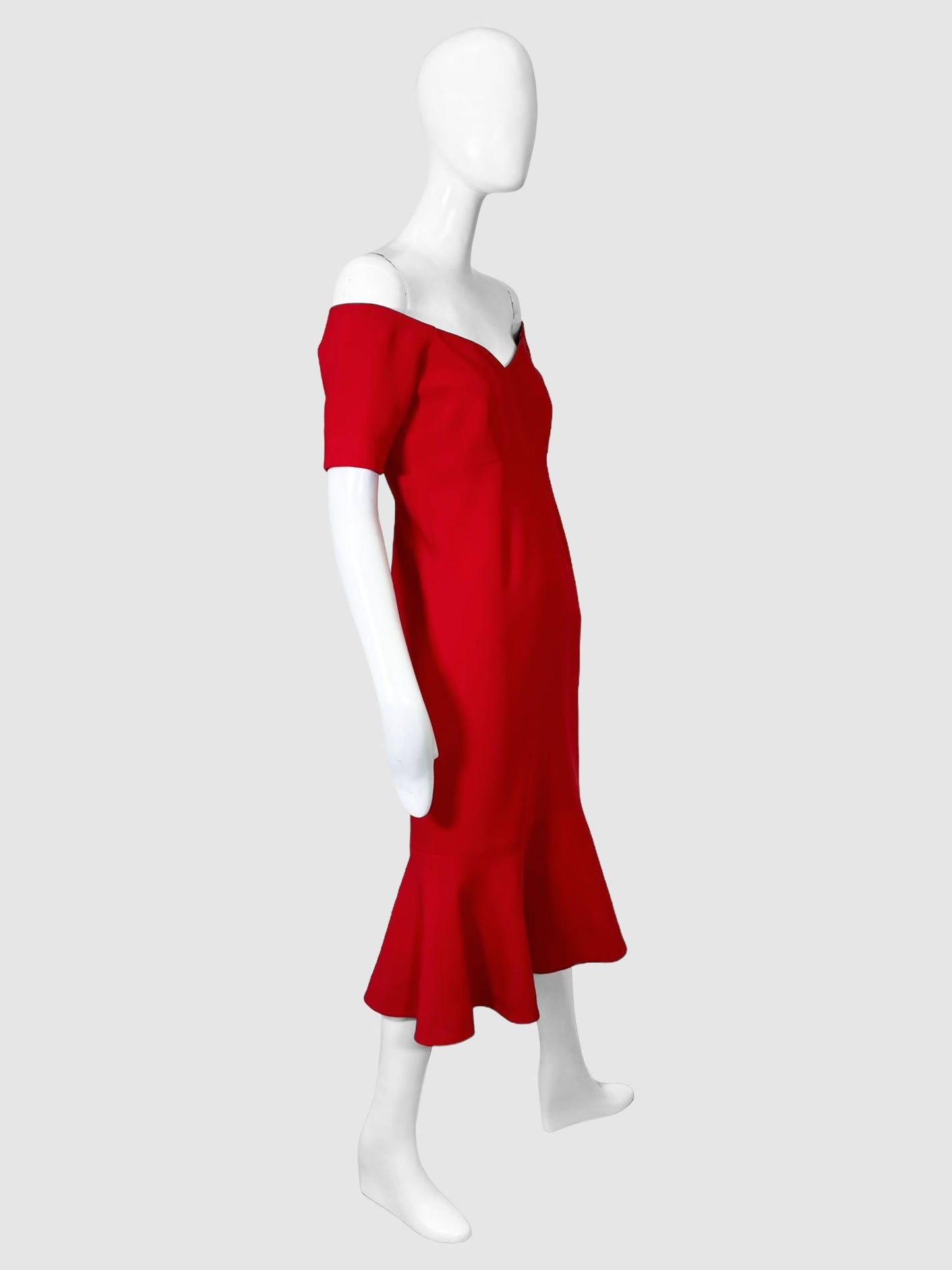 Off-the-Shoulder Flare Midi Dress - Size 4