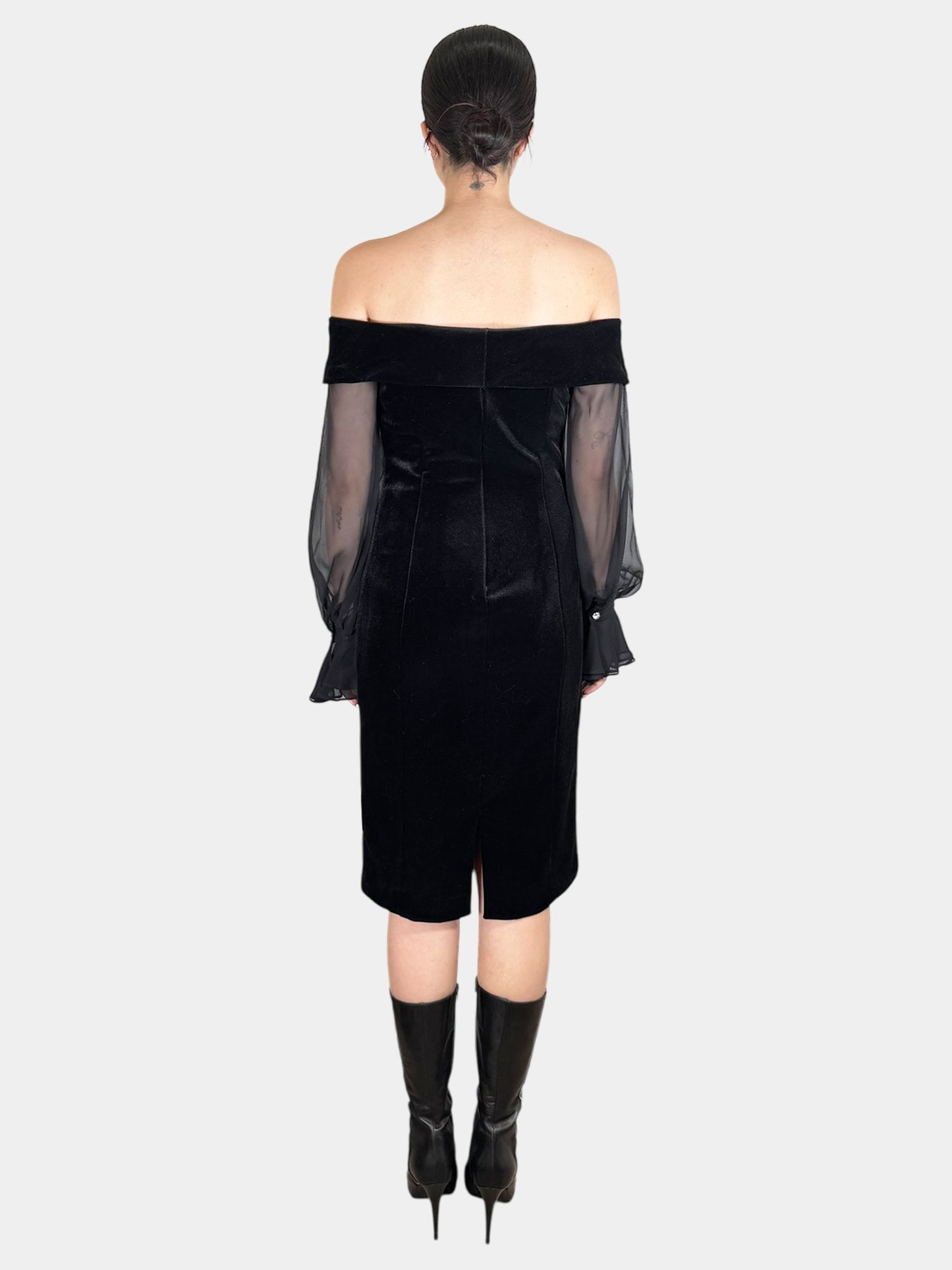 Velour Off-the-Shoulder Dress - Size M