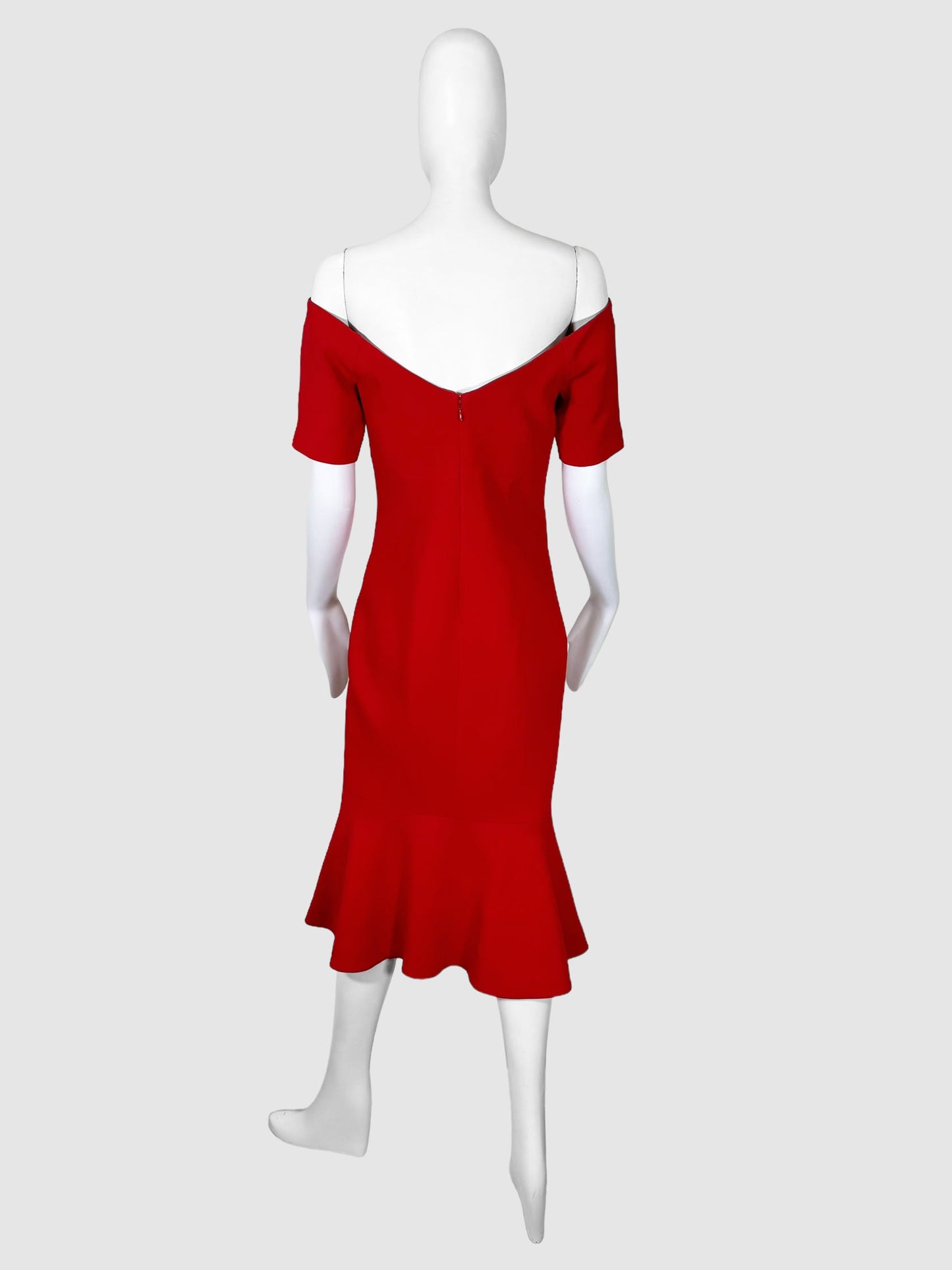 Off-the-Shoulder Flare Midi Dress - Size 4