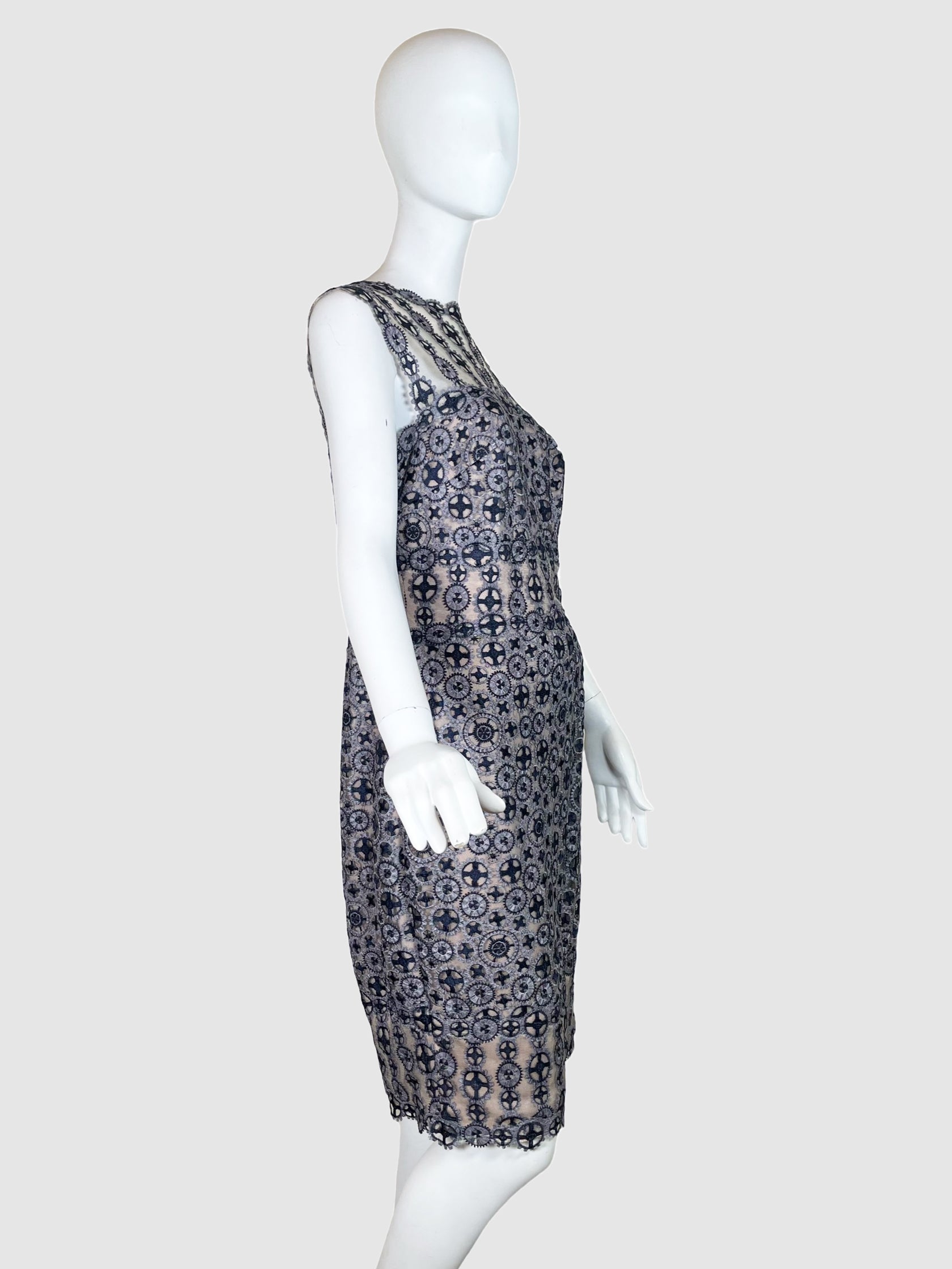 Tadashi Shoji Lace Mesh Bower Dress - Size 12