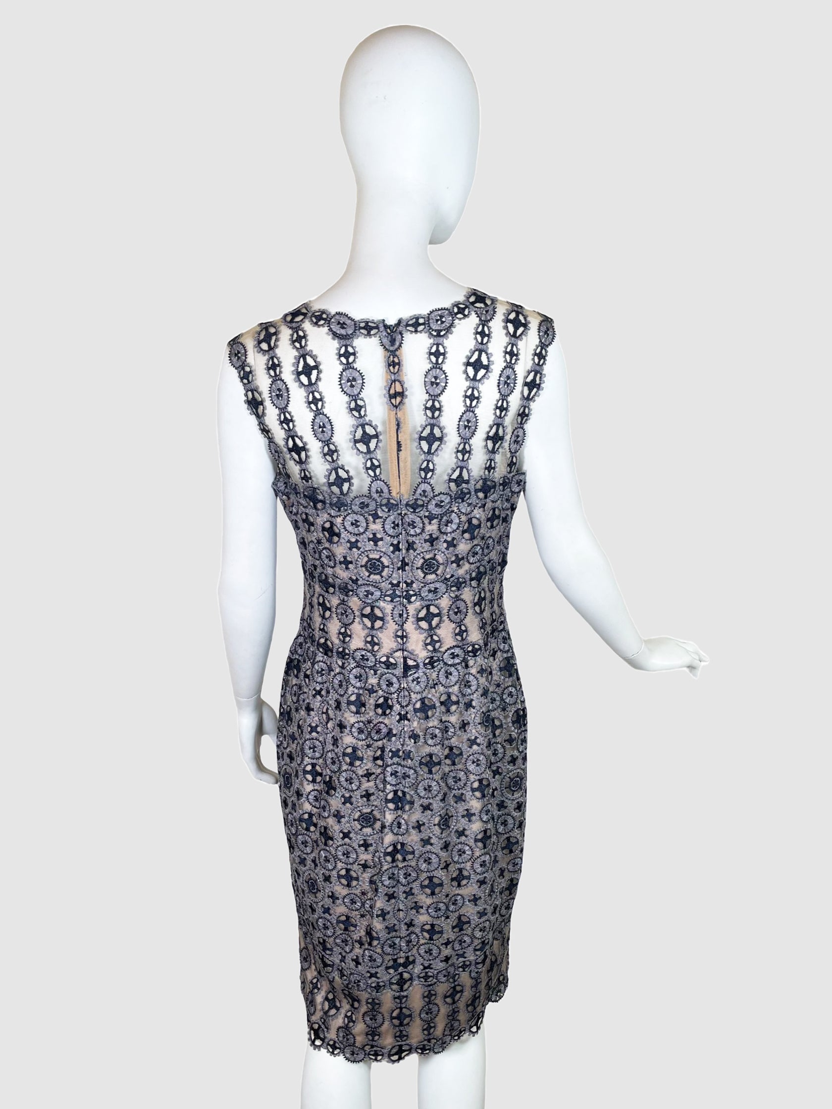Tadashi Shoji Lace Mesh Bower Dress - Size 12