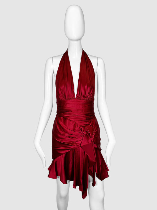 Alexandre Vauthier Silk Ruched Dress - Size 36