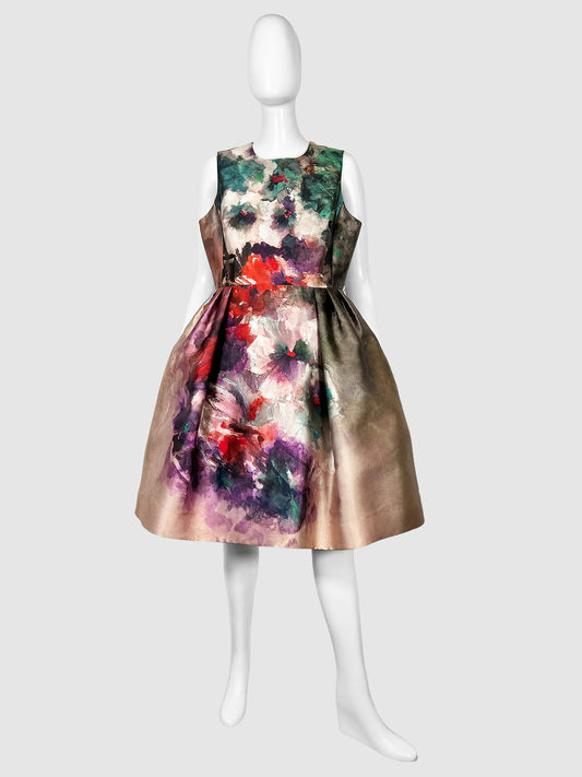 Wayne Clark Abstract Print Dress - Size 14
