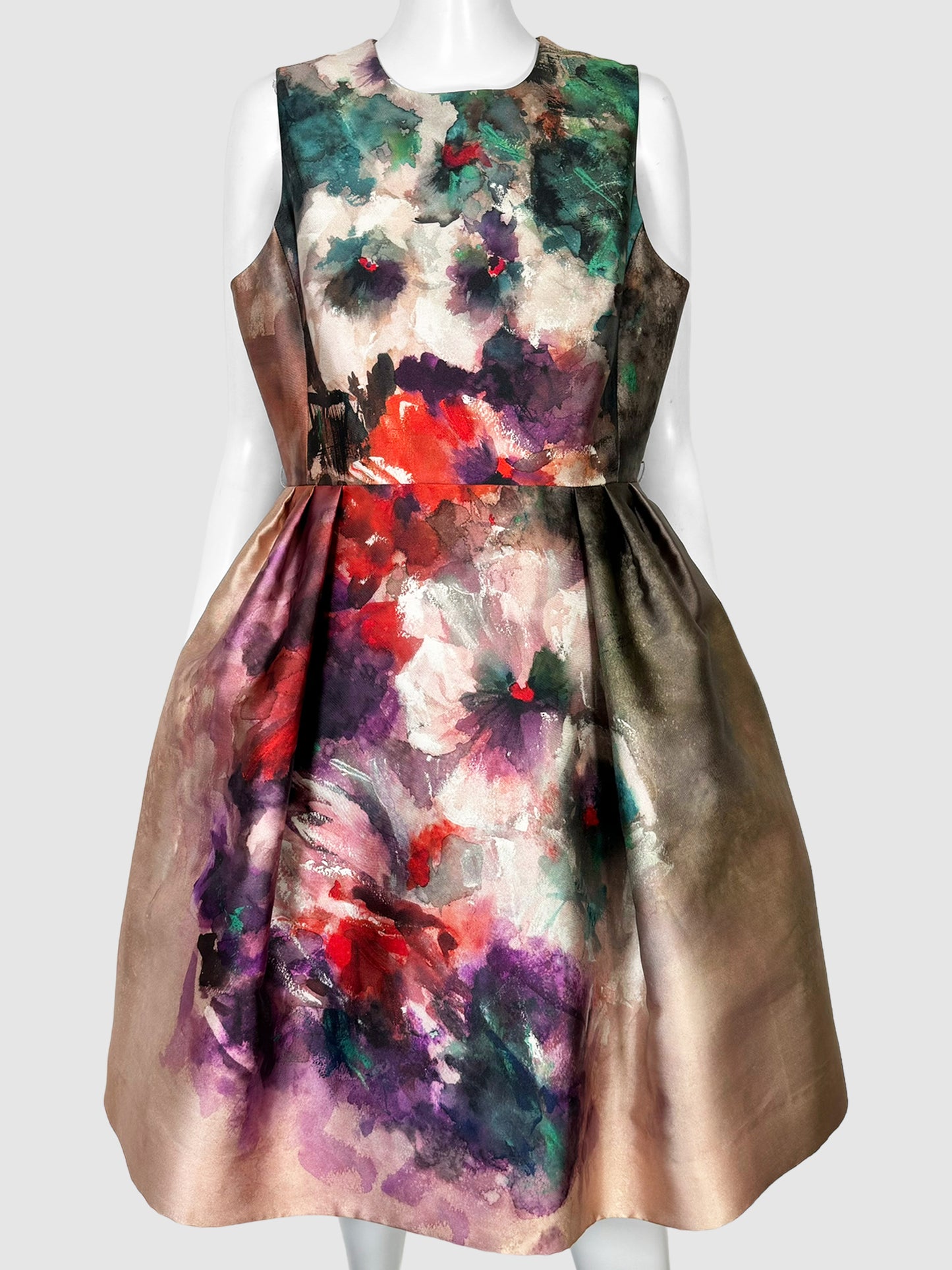 Wayne Clark Abstract Print Dress - Size 14
