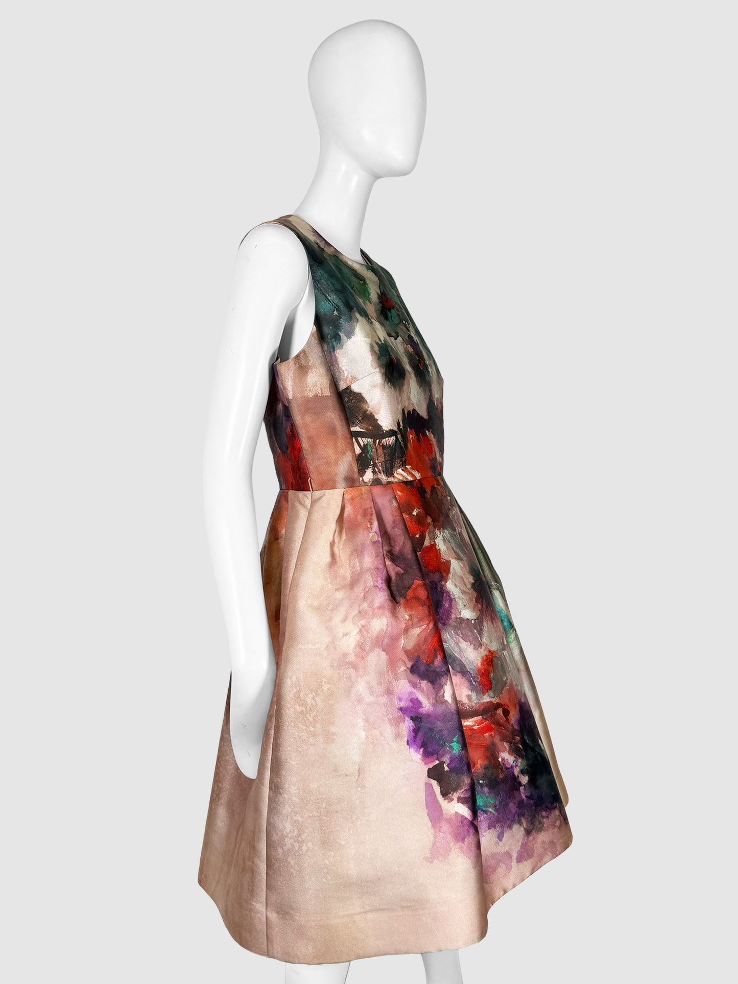 Wayne Clark Abstract Print Dress - Size 14