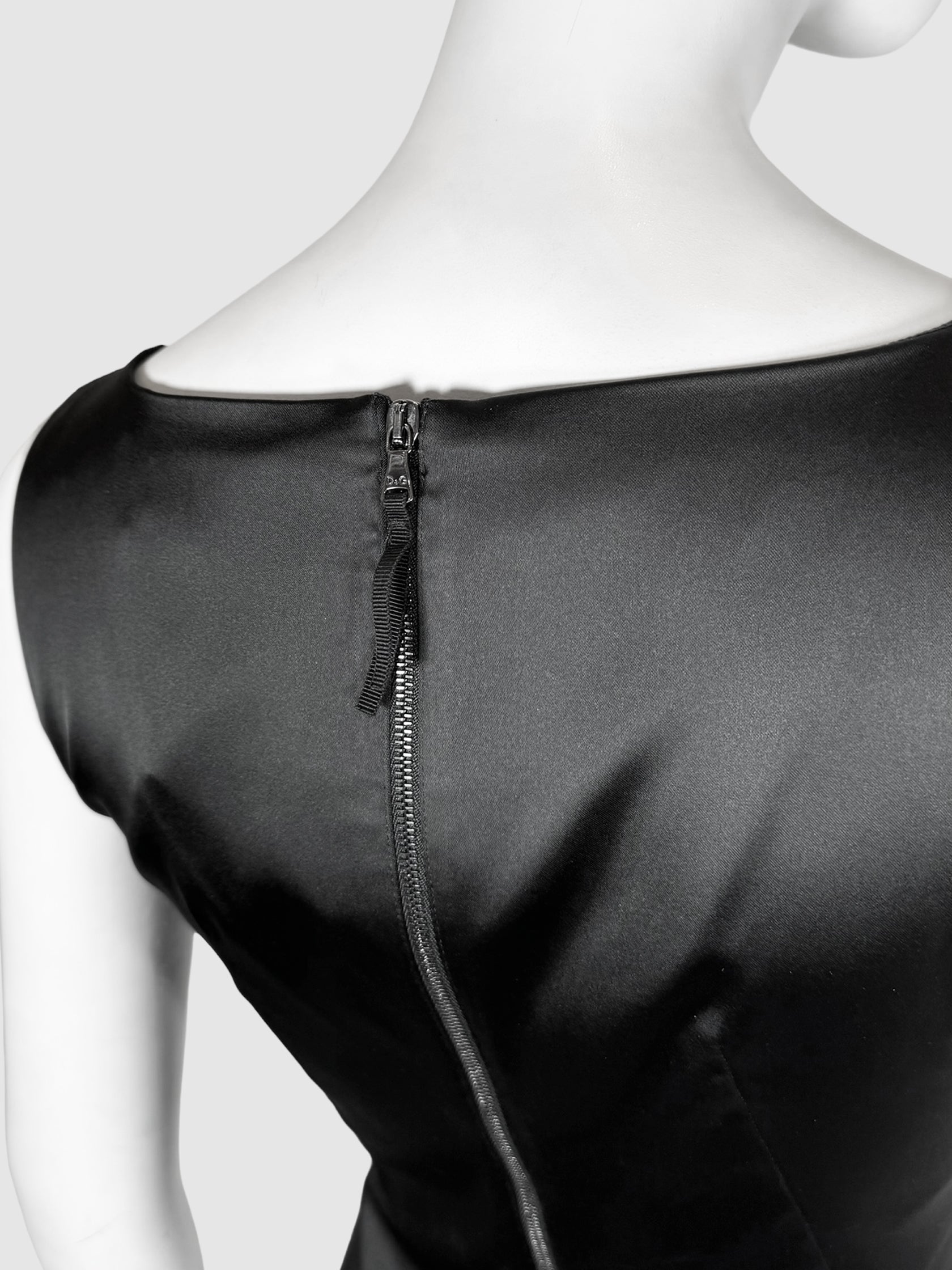 Stretch Satin Sleeveless Fitted Dress - Size 40