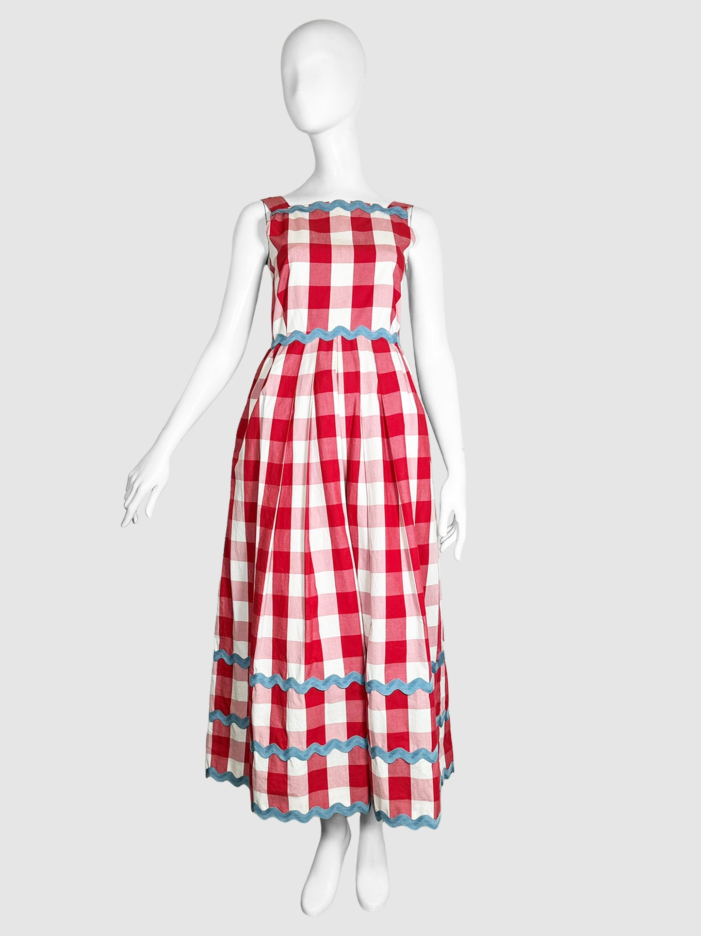 Plaid Print Maxi Dress - Size 4