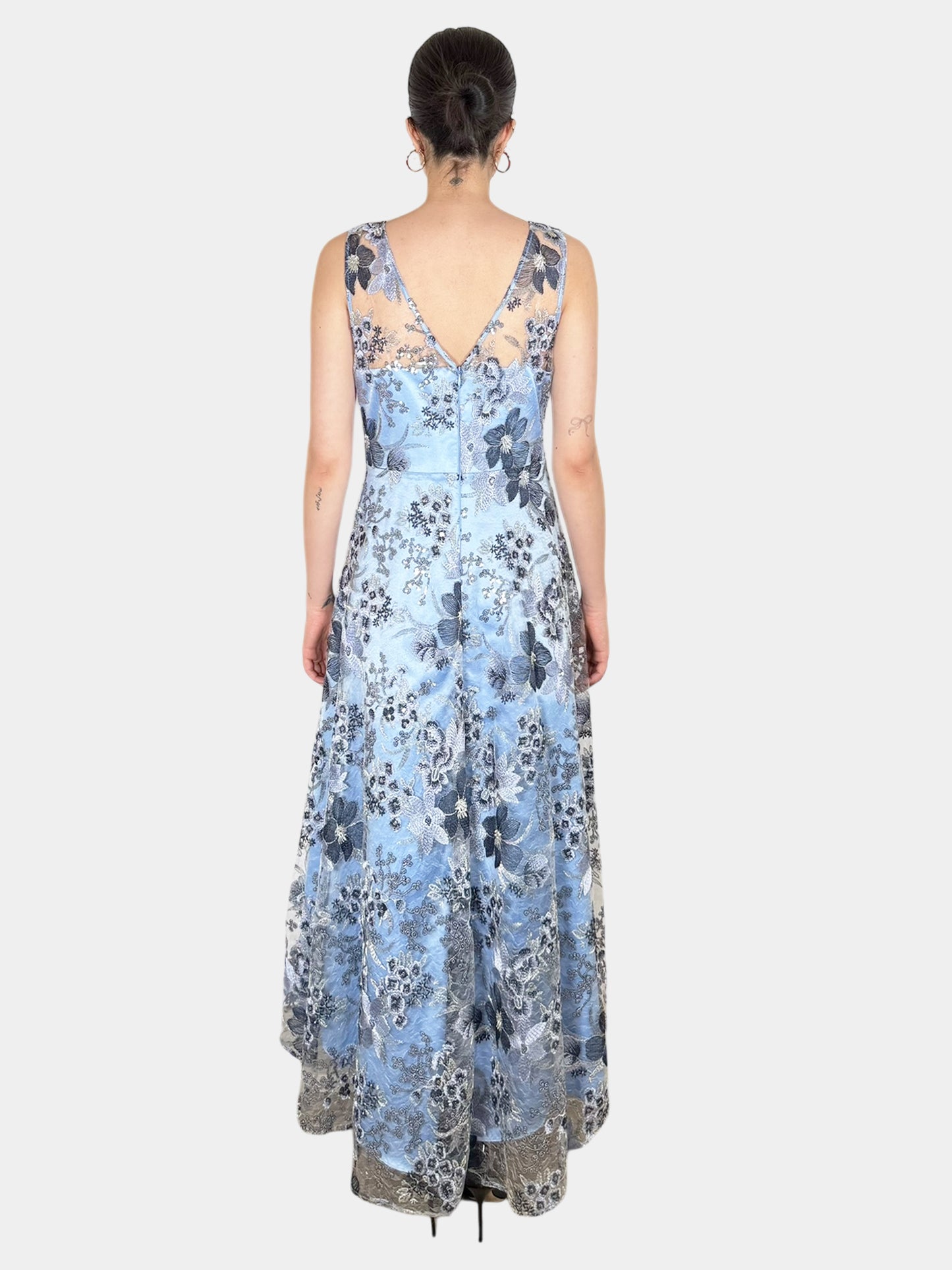 Floral Embroidered Midi Dress - Size 6