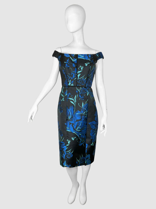 Off-the-Shoulder Floral Print Dress - Size 10