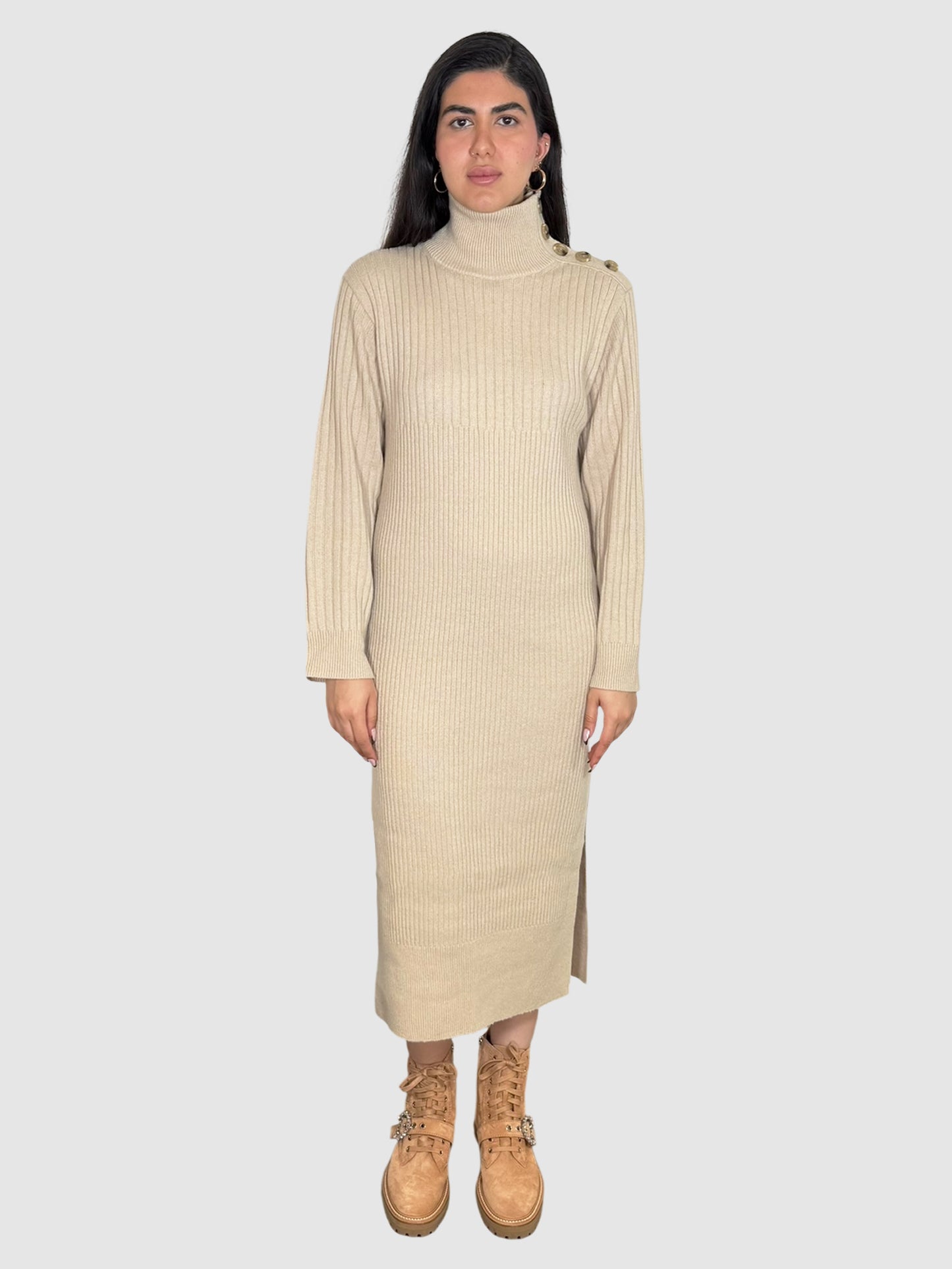 Turtleneck Midi Dress