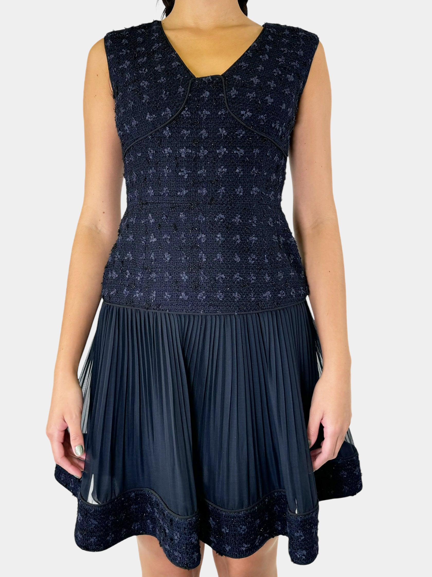 Tartan Pleated Fit Flare Dress