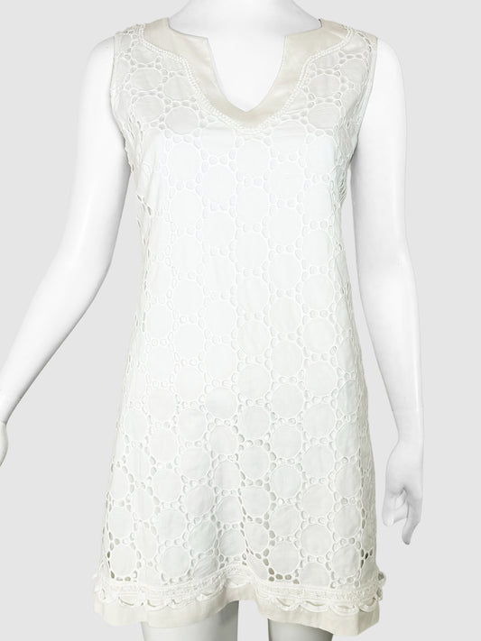 Lace Embroidery Mini Dress - Size M