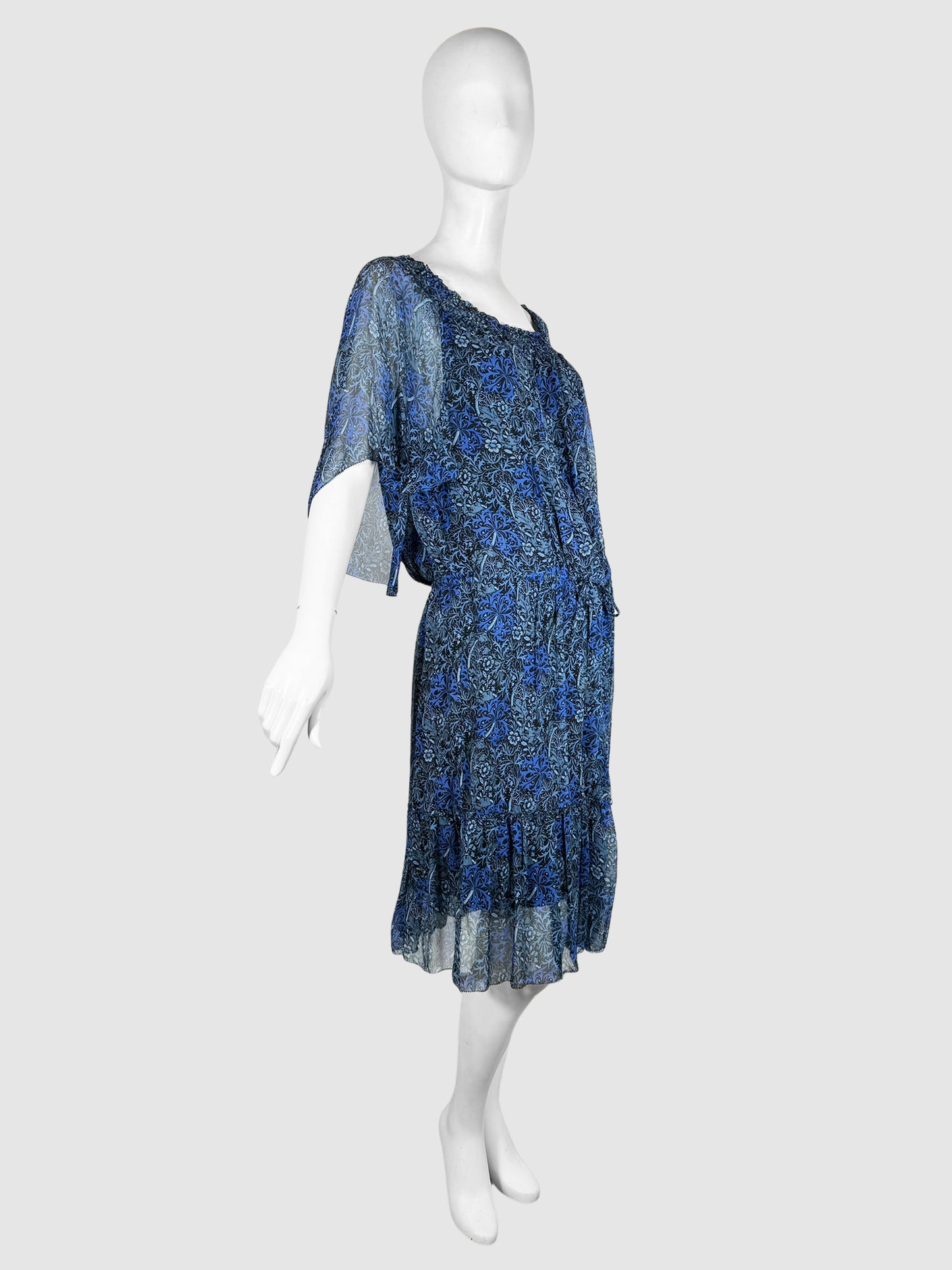 Floral Print Knee-Length Dress - Size L