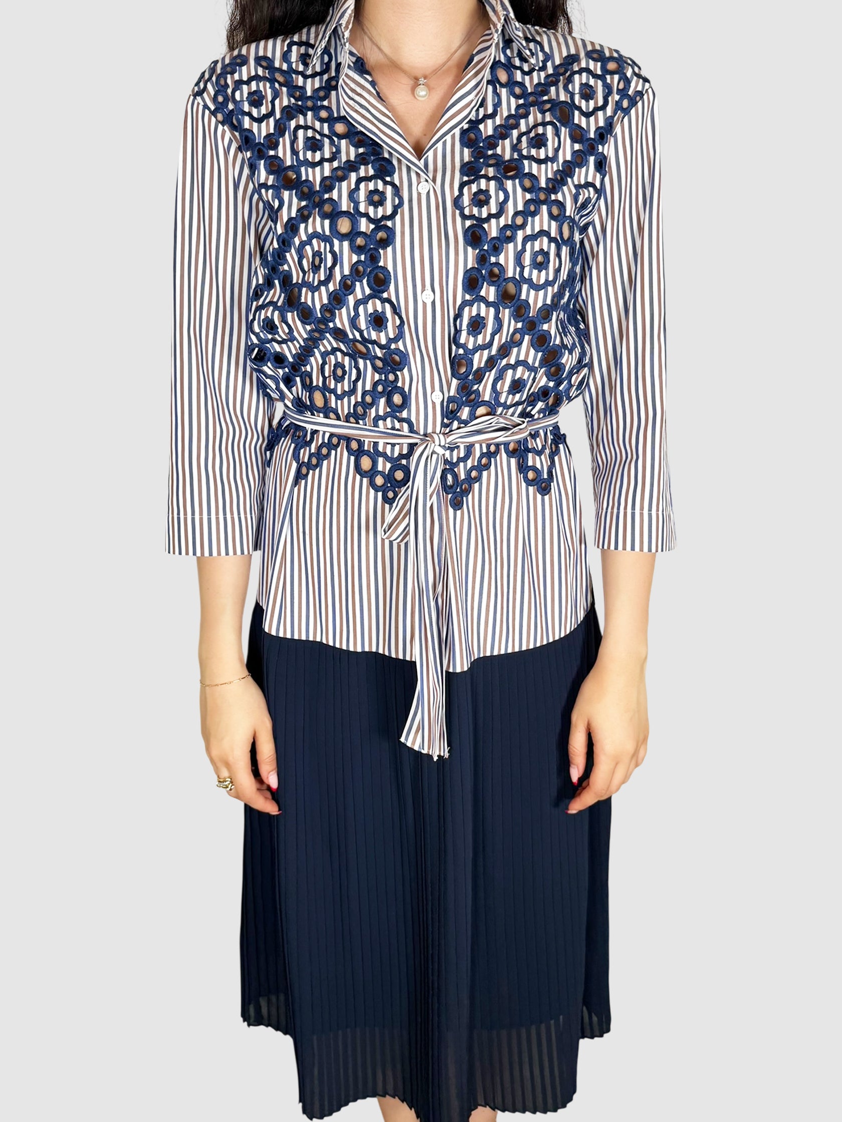 Striped Pleated Dress