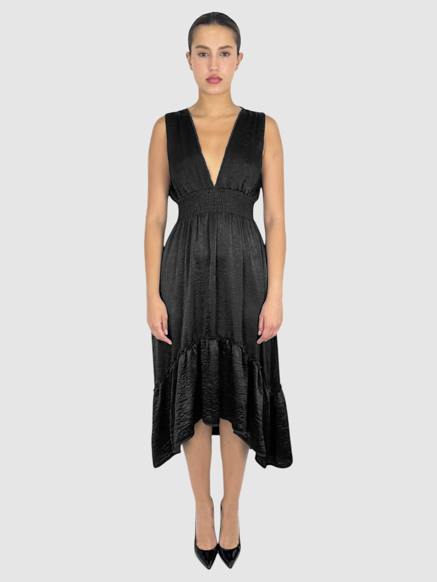 V-Neck Midi Dress