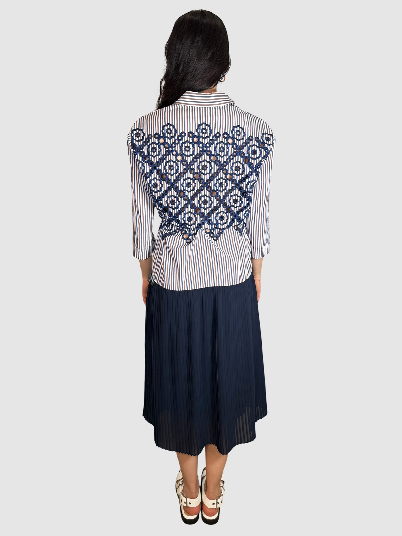 Striped Pleated Dress