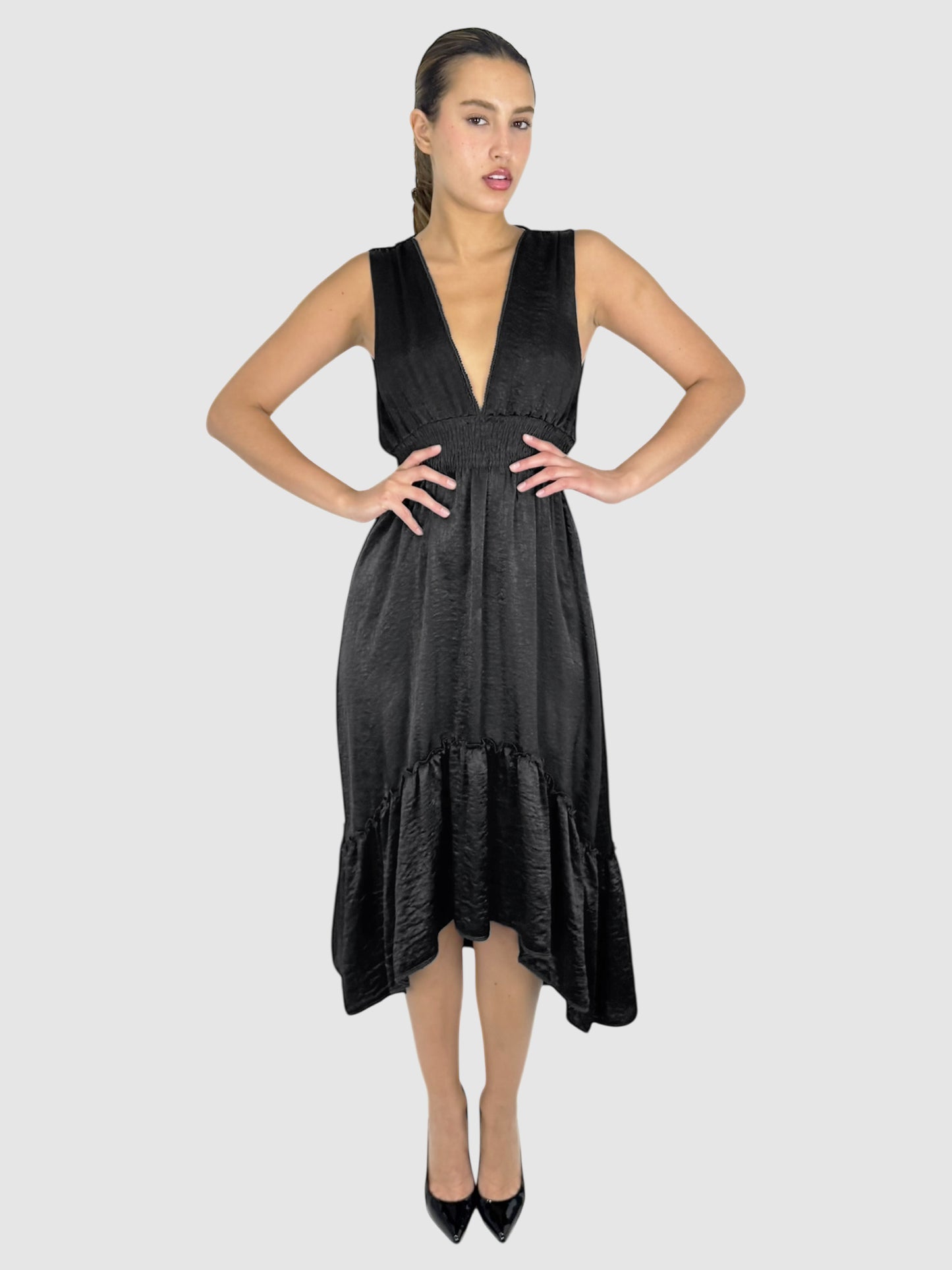 V-Neck Midi Dress