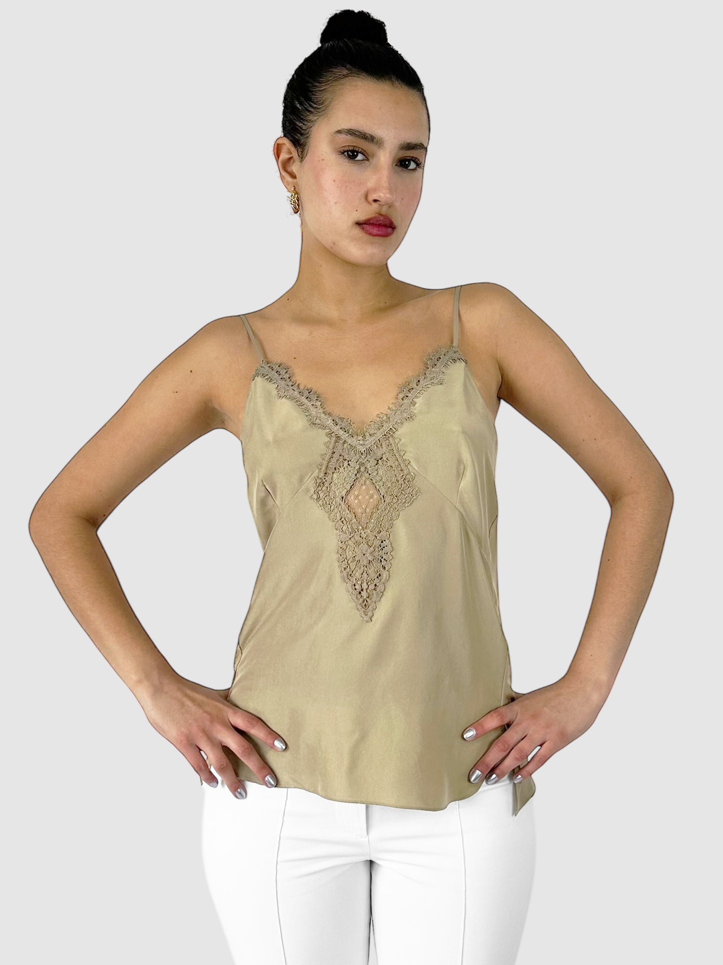 Silk Lace-Trim Camisole - Size 2
