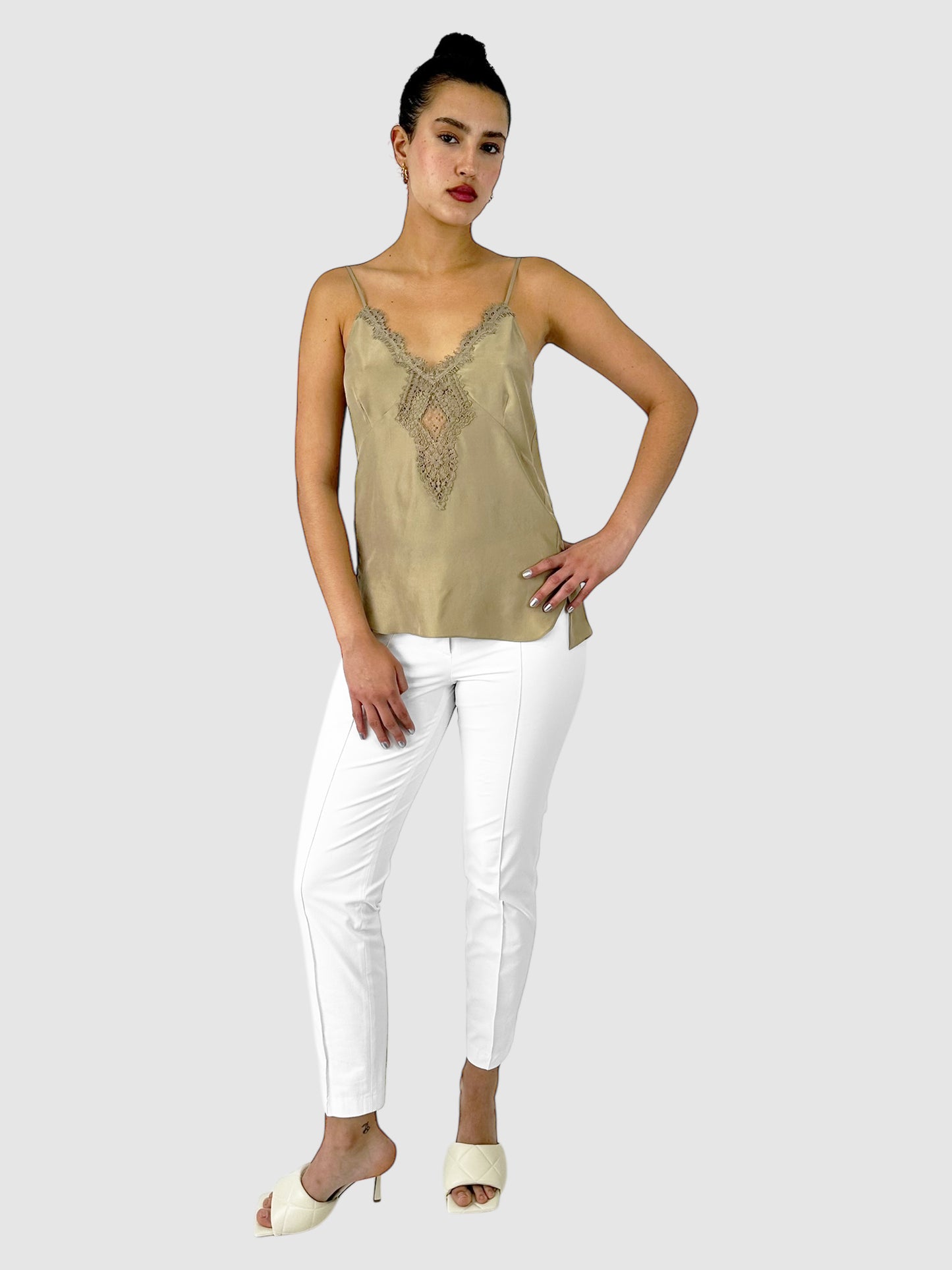 Silk Lace-Trim Camisole - Size 2