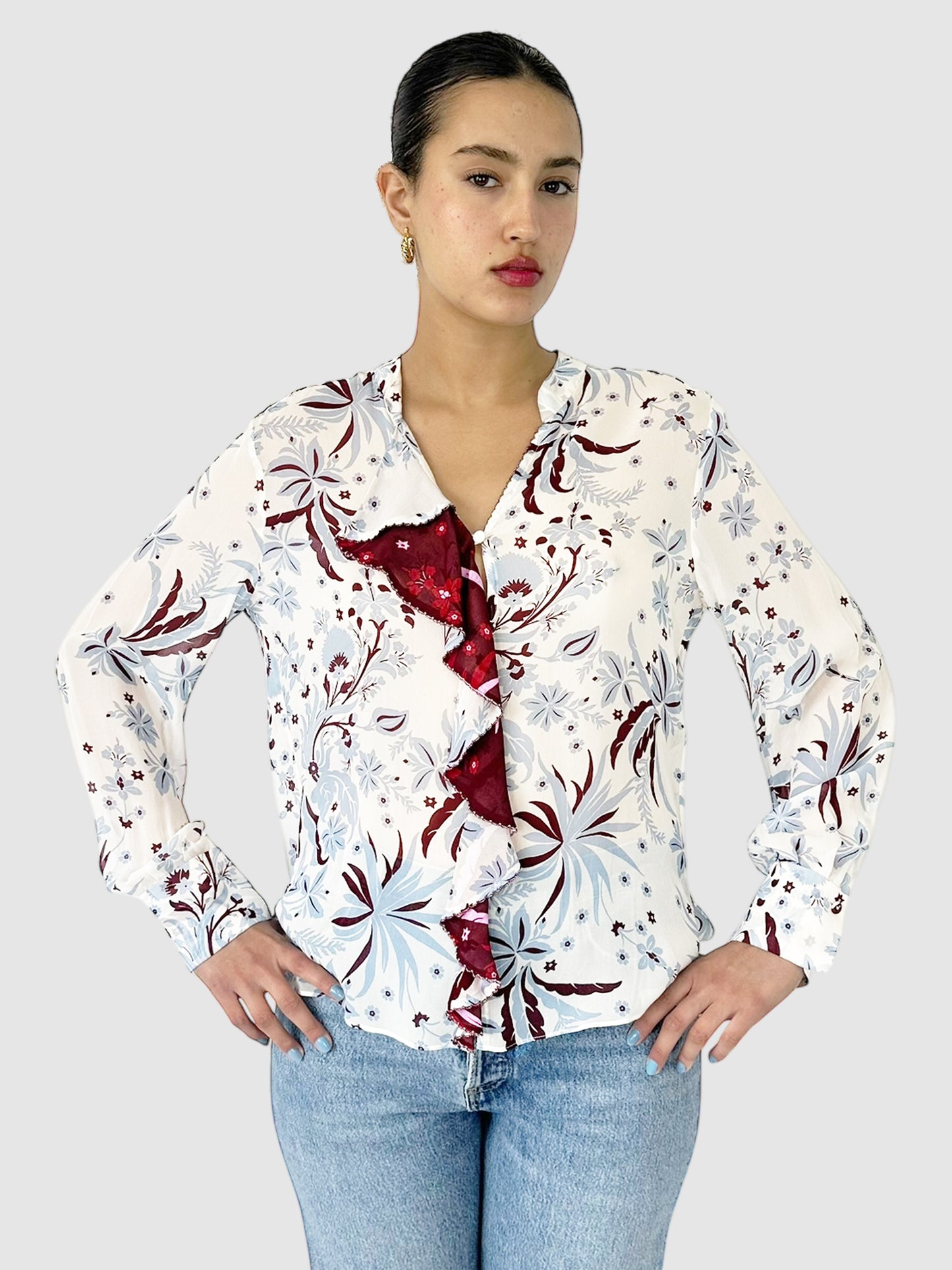 Floral Ruffled Top