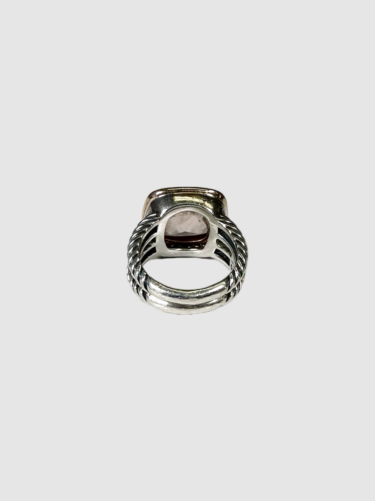 Sterling Silver 18K Gold Diamond Morganite Albion Ring