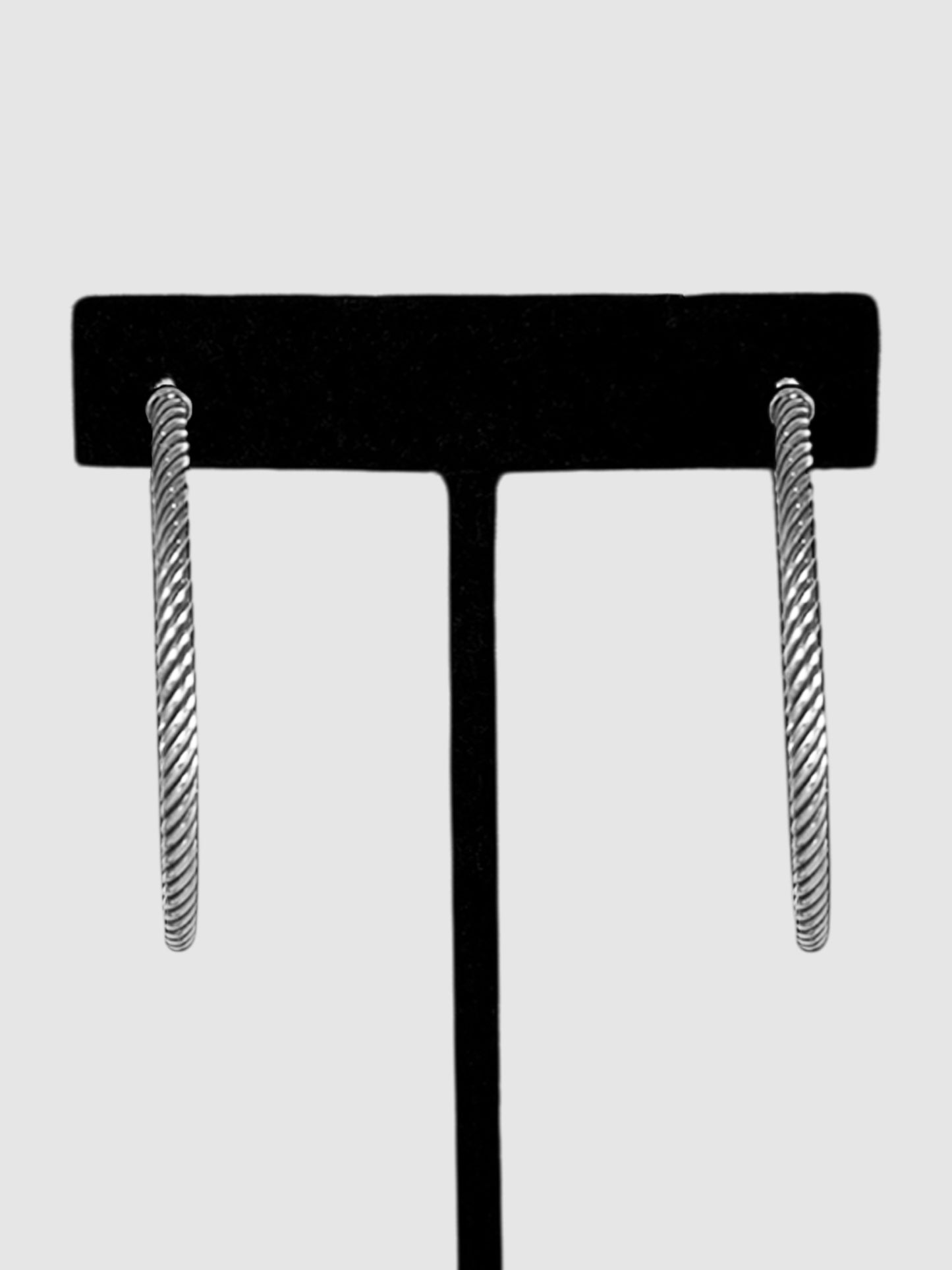 Cable Hoop Earrings