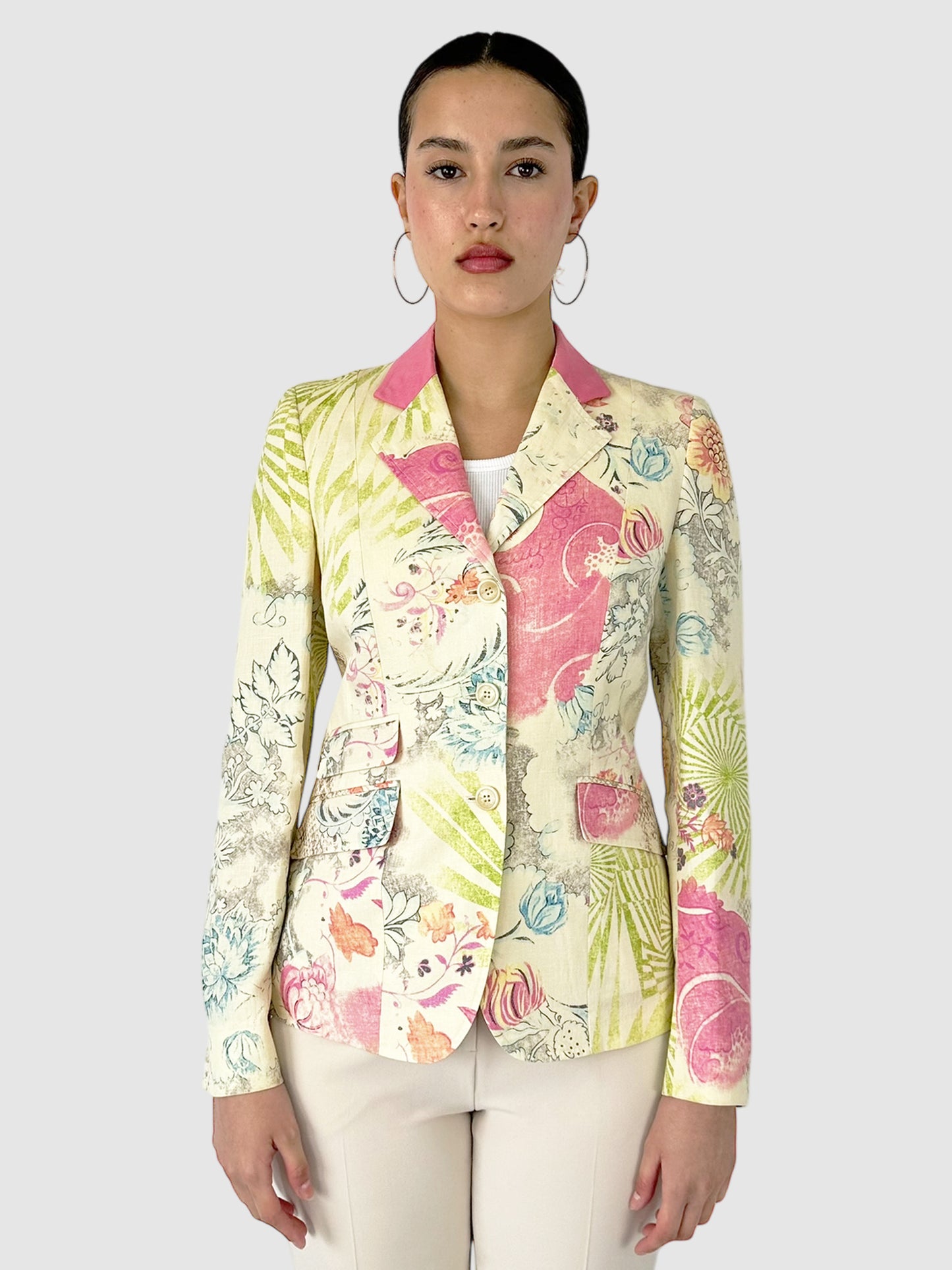 Printed Linen Blazer