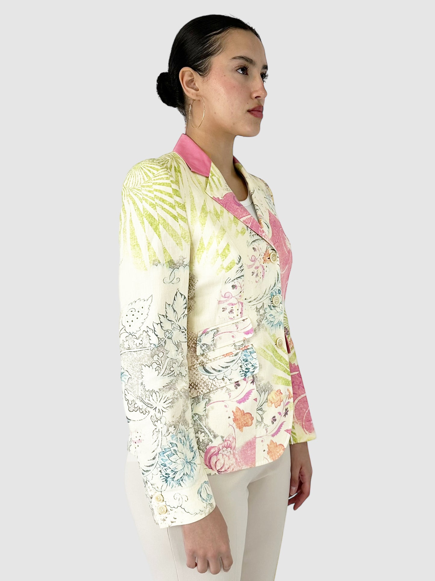 Printed Linen Blazer