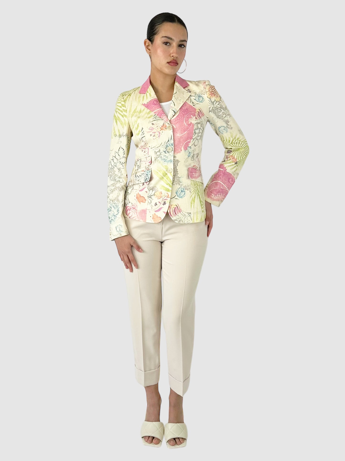Printed Linen Blazer