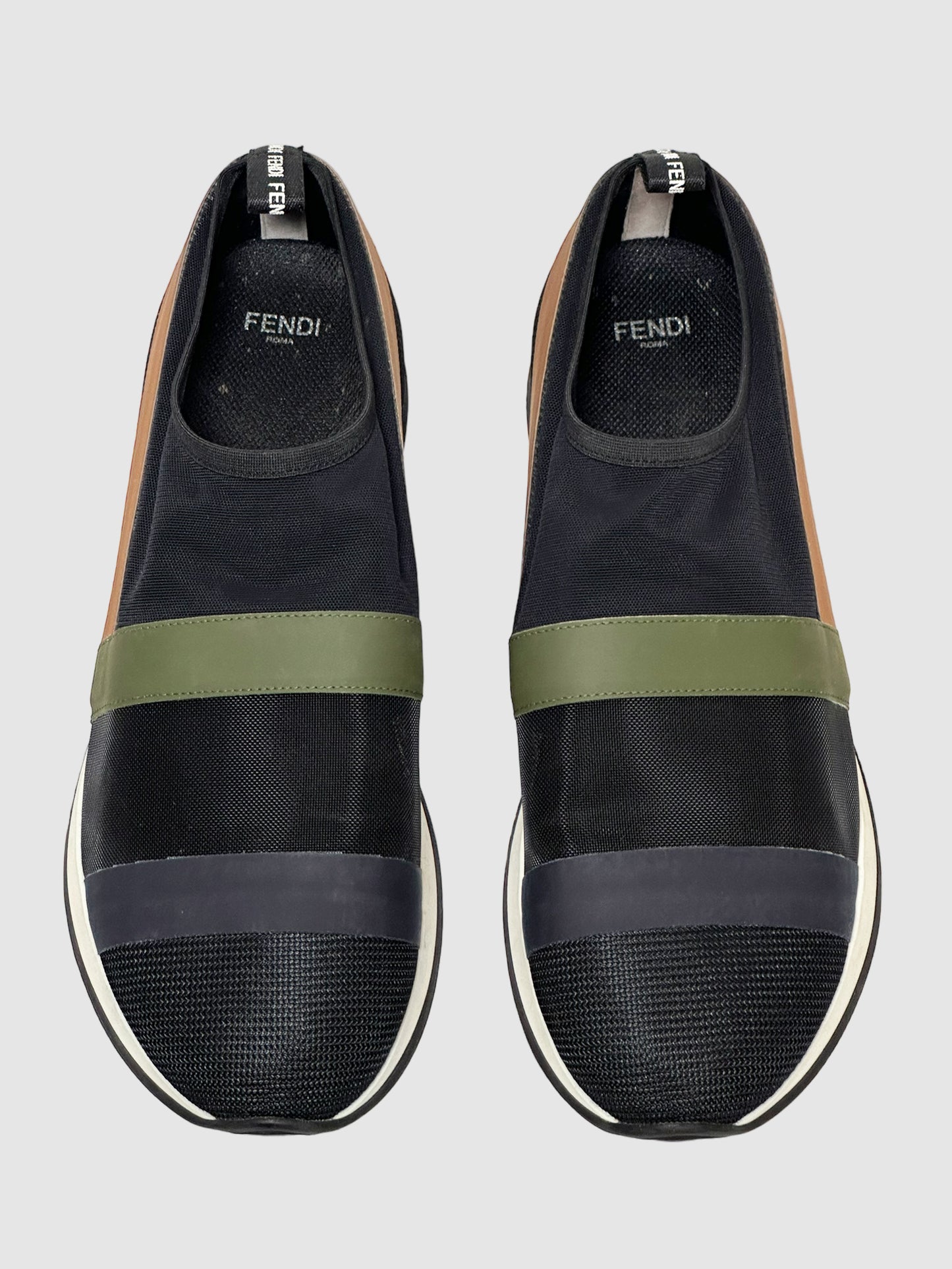 Fendi Mesh Slip-On Sneakers - Size 40
