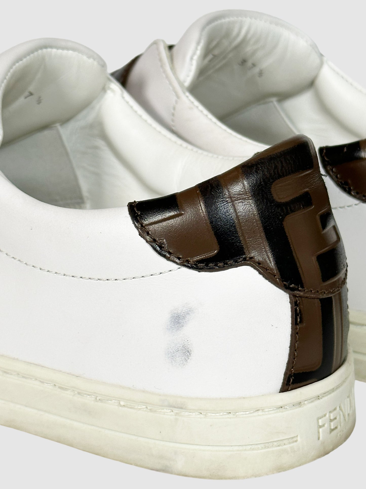 Fendi Leather Printed Sneakers - Size 37.5