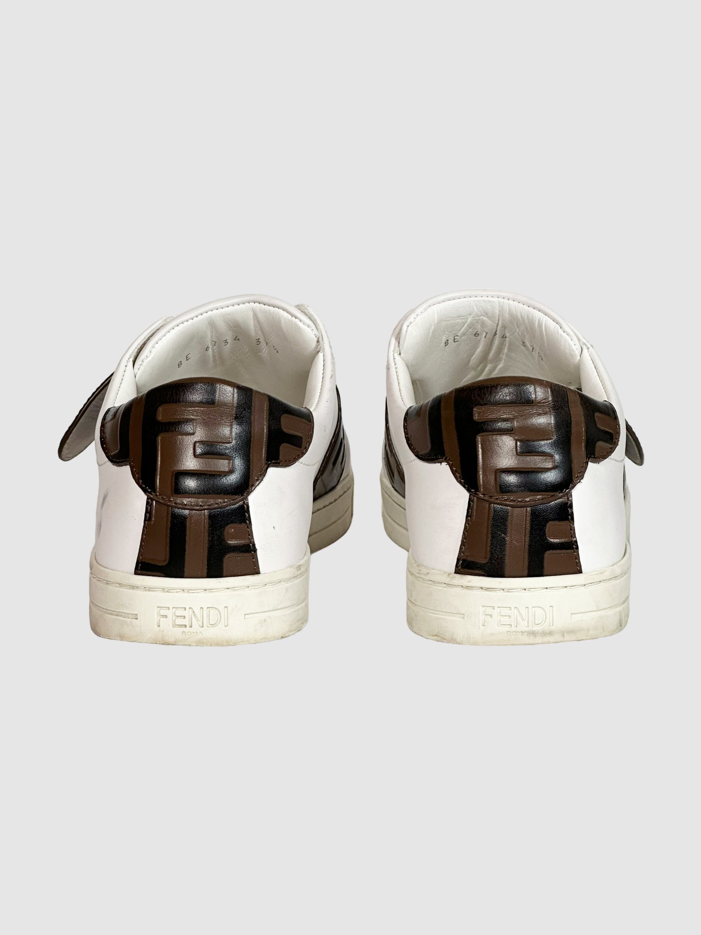 Fendi Leather Printed Sneakers - Size 37.5