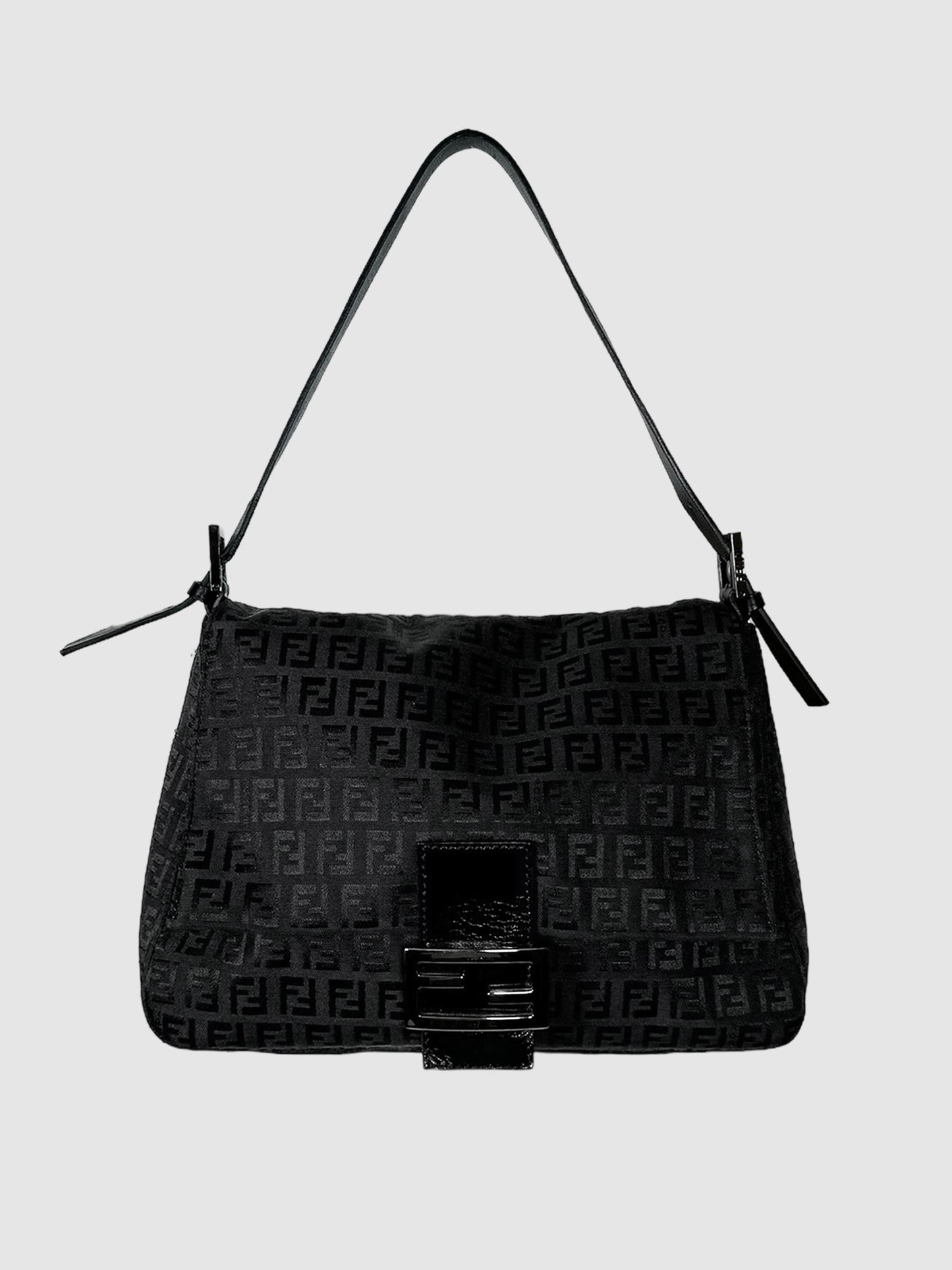Fendi Zucchino Mama Shoulder Bag Consignment Secondhand Designer Luxury Resale Toronto Trendyin Black