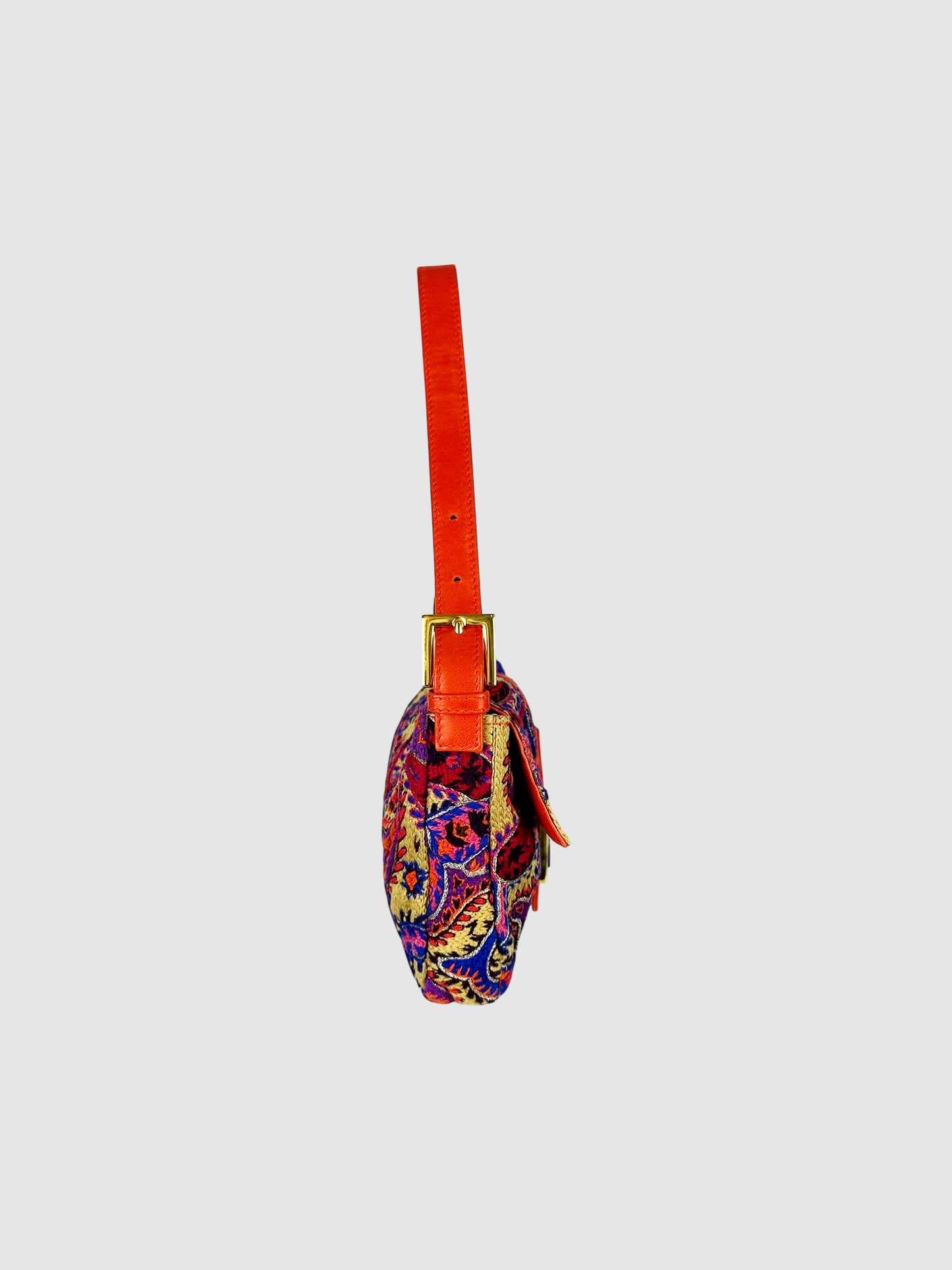 Embroidered Baguette Bag
