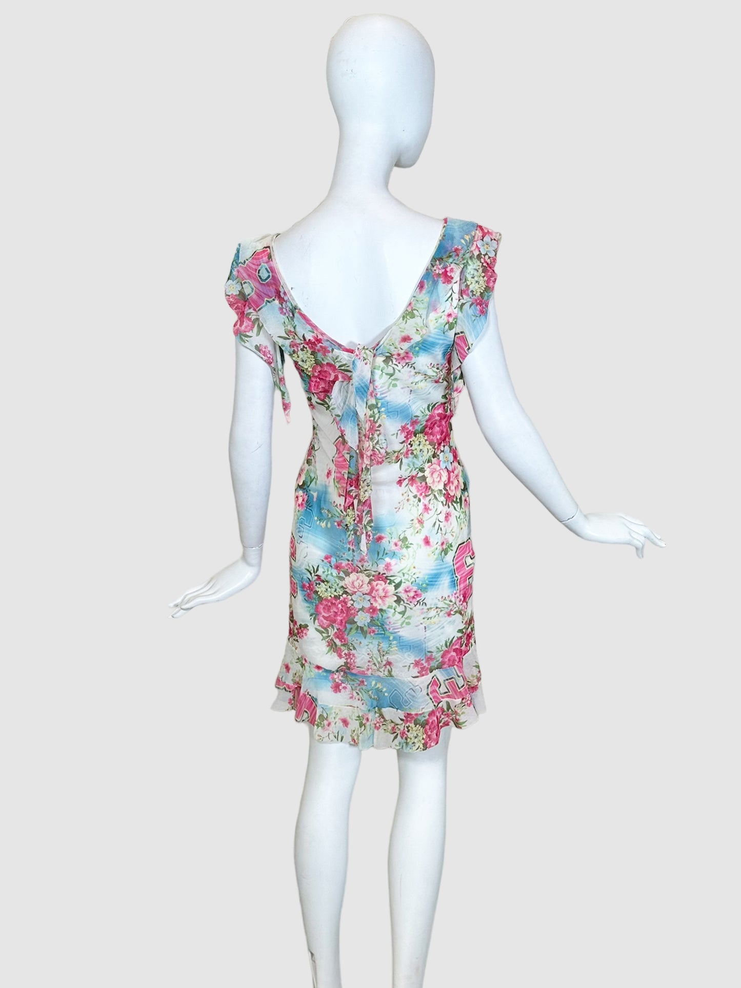 Zone Bleue Floral Sheer Dress - Size S