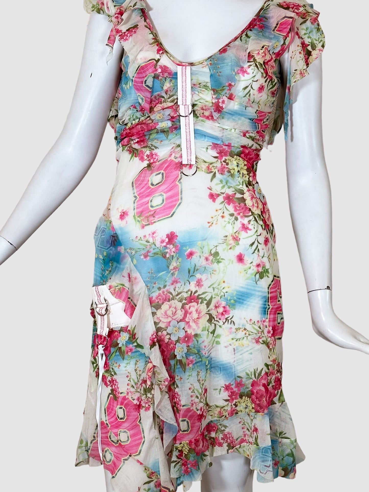 Zone Bleue Floral Sheer Dress - Size S